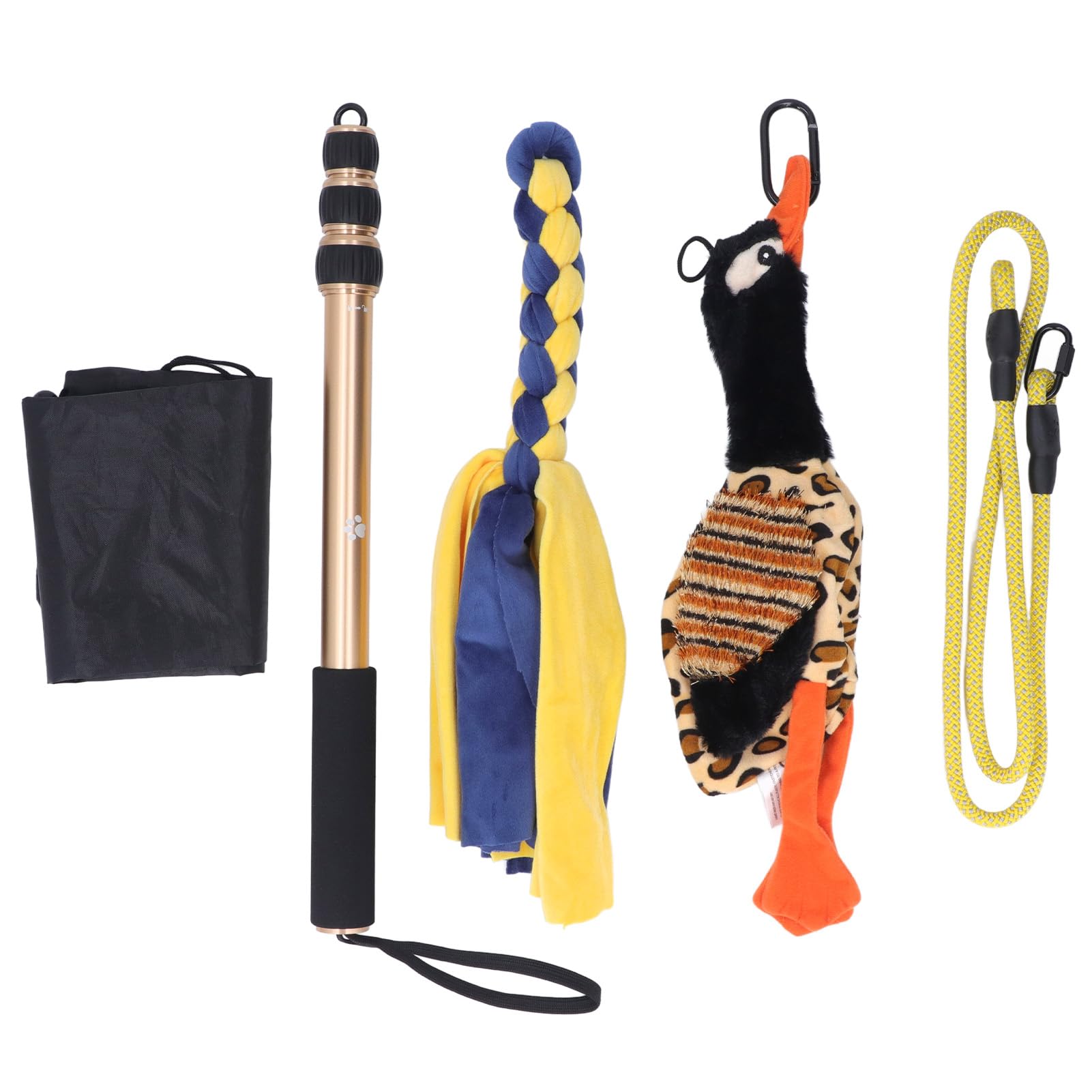 Cryfokt 52 Inch Flirt Pole for Dog, Interactive Flirt Pole Toy, Telescopic Dog Teaser Stick with Storage Bag Dog Teaser Wand Training Tool for Small Medium Large Dogs