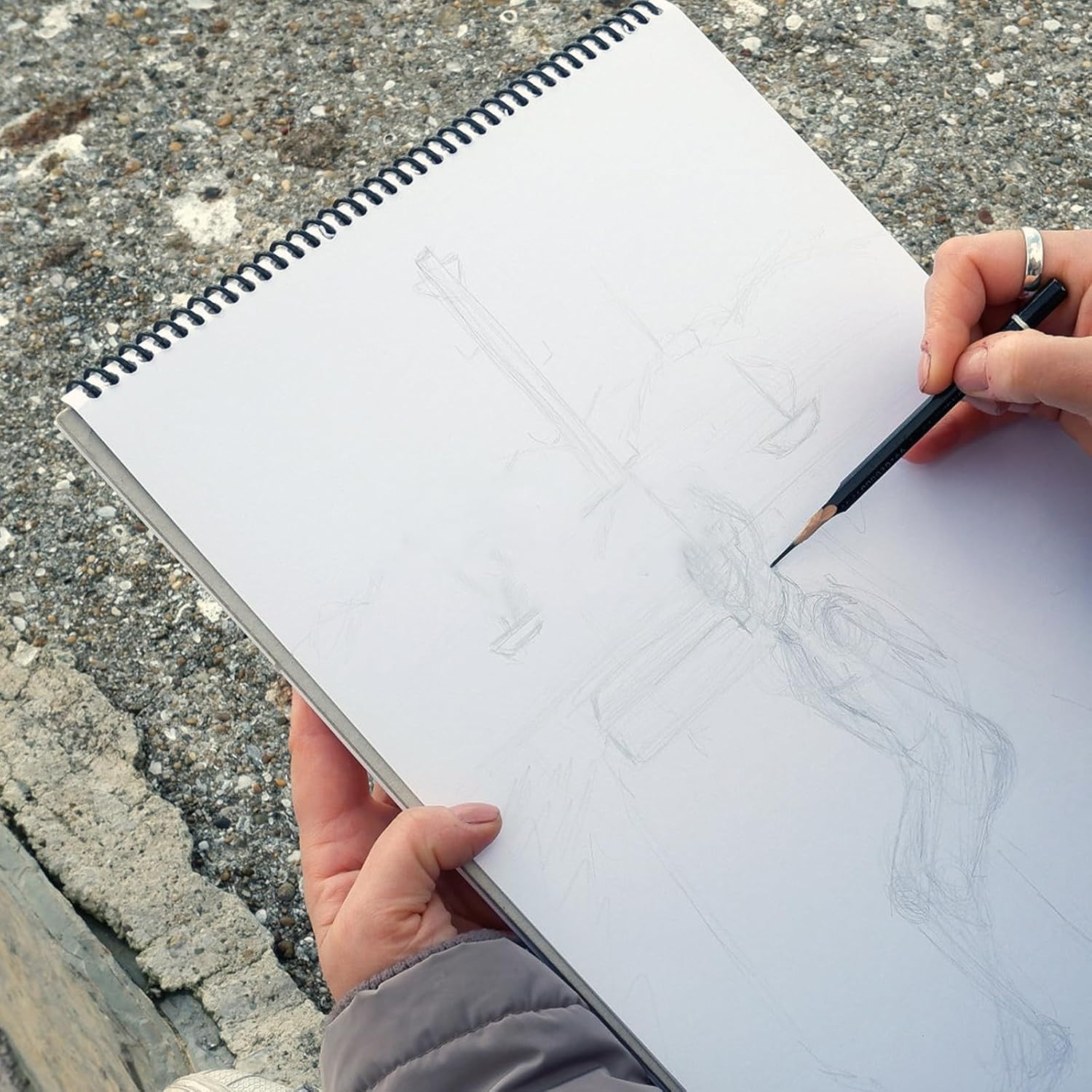 A4 Sketch Book 21 x 29 cm Drawing Pads Kids Notebook 100 Pages/50 Sheets Children's Drawing Book 110gsm Spiral Bound Acid-Free Drawing Paper for Painting Sketch Doodling