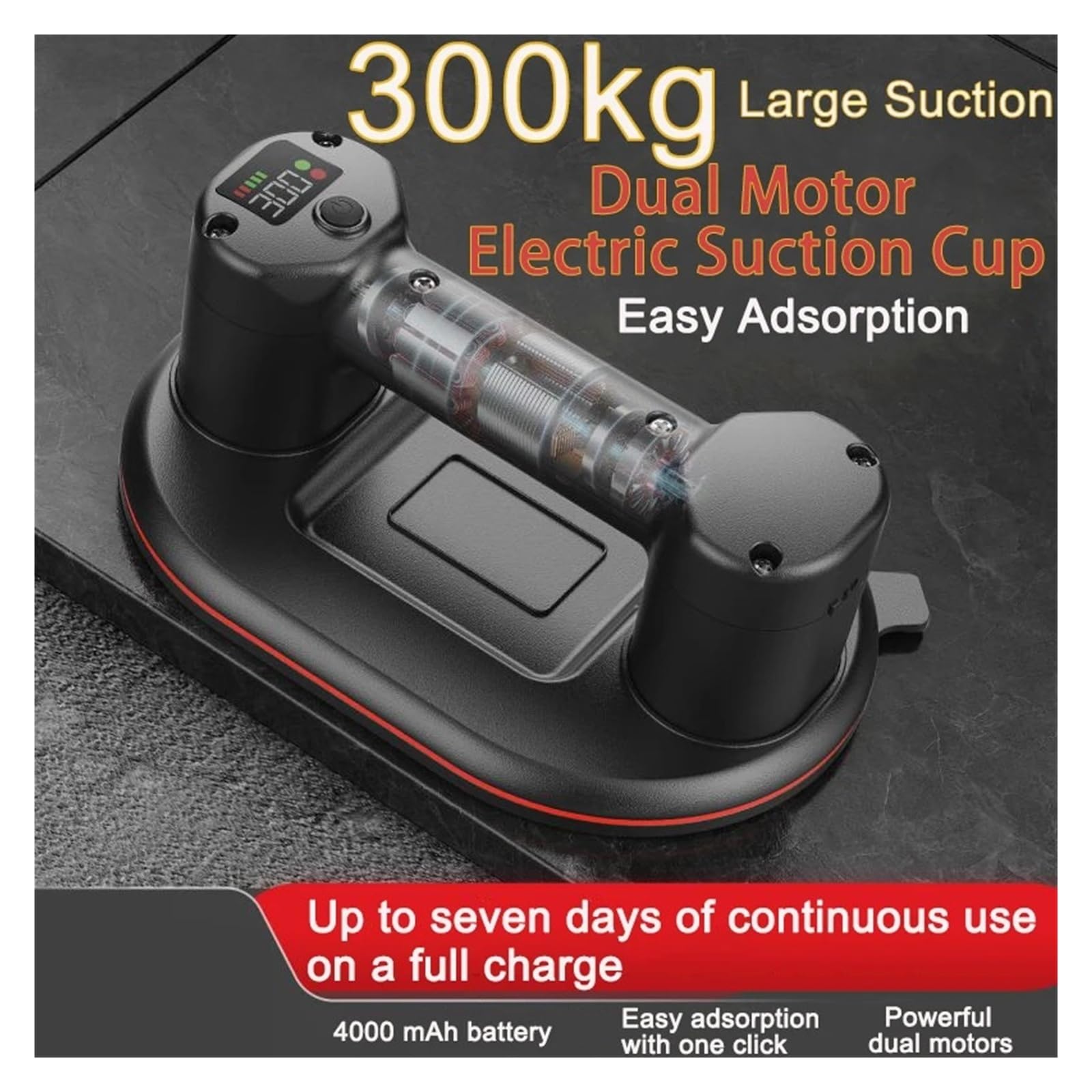 Levantador de ventosas, Ventosa de vacío eléctrica, capacidad carga 300kg, motores duales, elevador Industrial resistente
