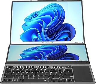 Laptop Com Tela Sensível Ao Toque Dupla, Laptop Com Tela Dupla de 16 Polegadas e 14 Polegadas 13600 MAh Bateria 32 GB DDR4 RAM para para CPU Core I7 512 GB PCIe NVMe M.2 SSD para Escritório (Plugue UE)
