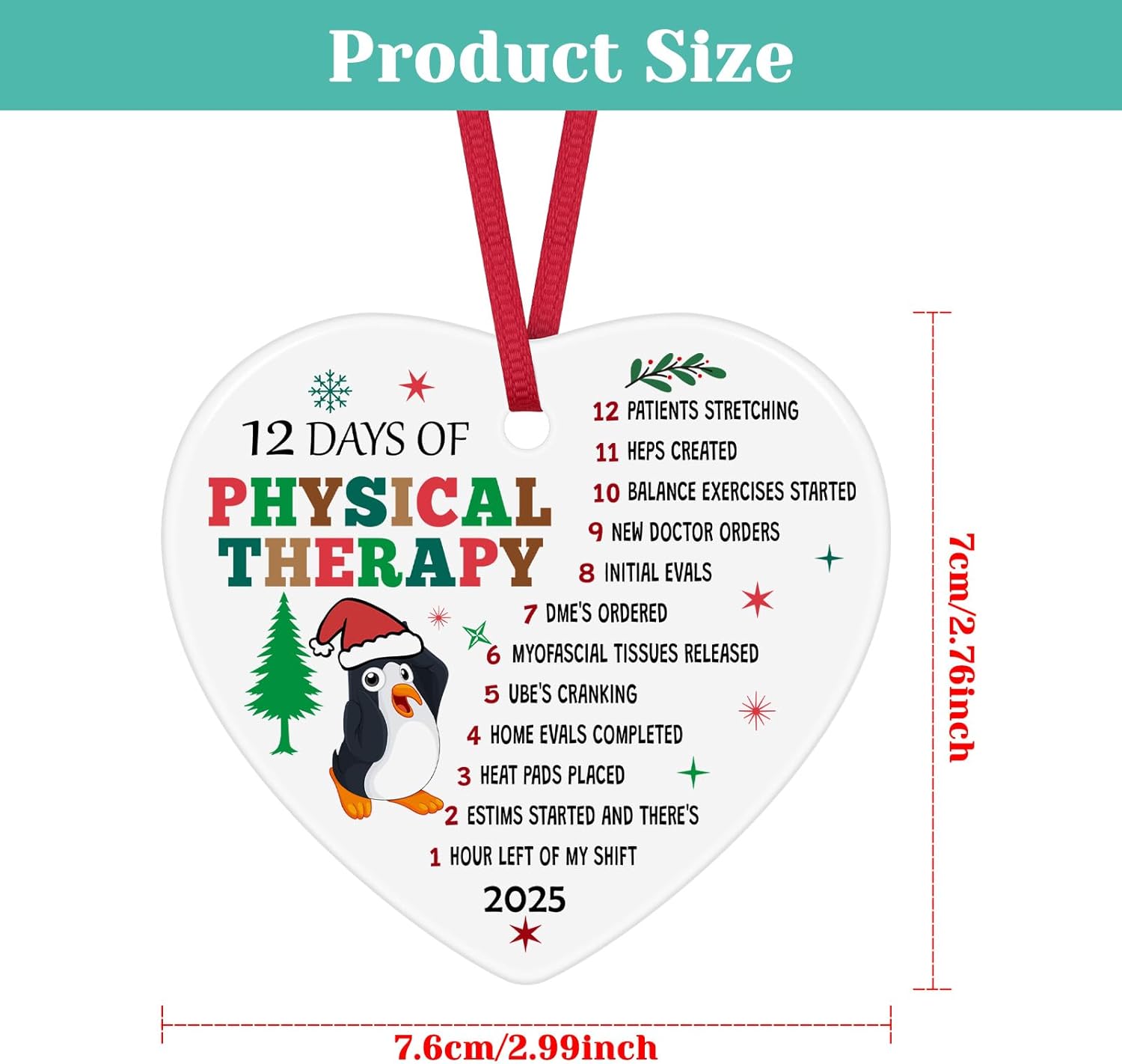 Physical Therapist Gifts for Women Men Therapy Christmas Ornament Therapy Ornament Mental Health Graduation Psychology Christmas Birthday Gifts for Therapists Appreciation Gift