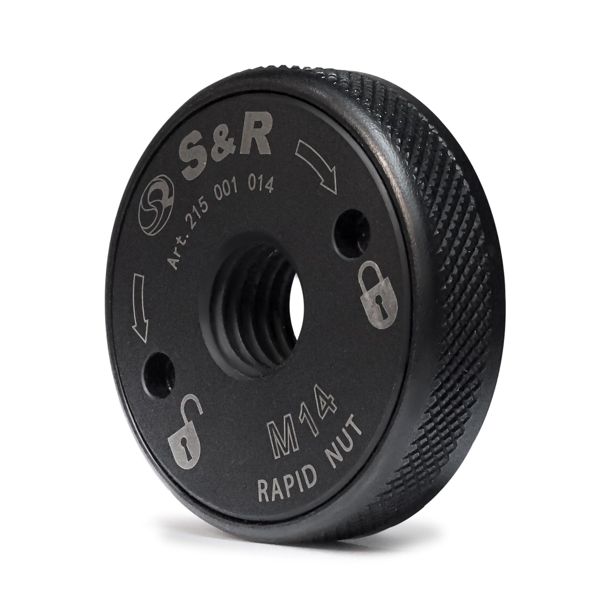 S&R Schnellspannmutter M 14 in Industrie-Qualität, Schnell Spannmutter für alle Winkelschleifer von AEG, Black & Decker, Dewalt, Flex, Hitachi, Metabo, Makita uvm