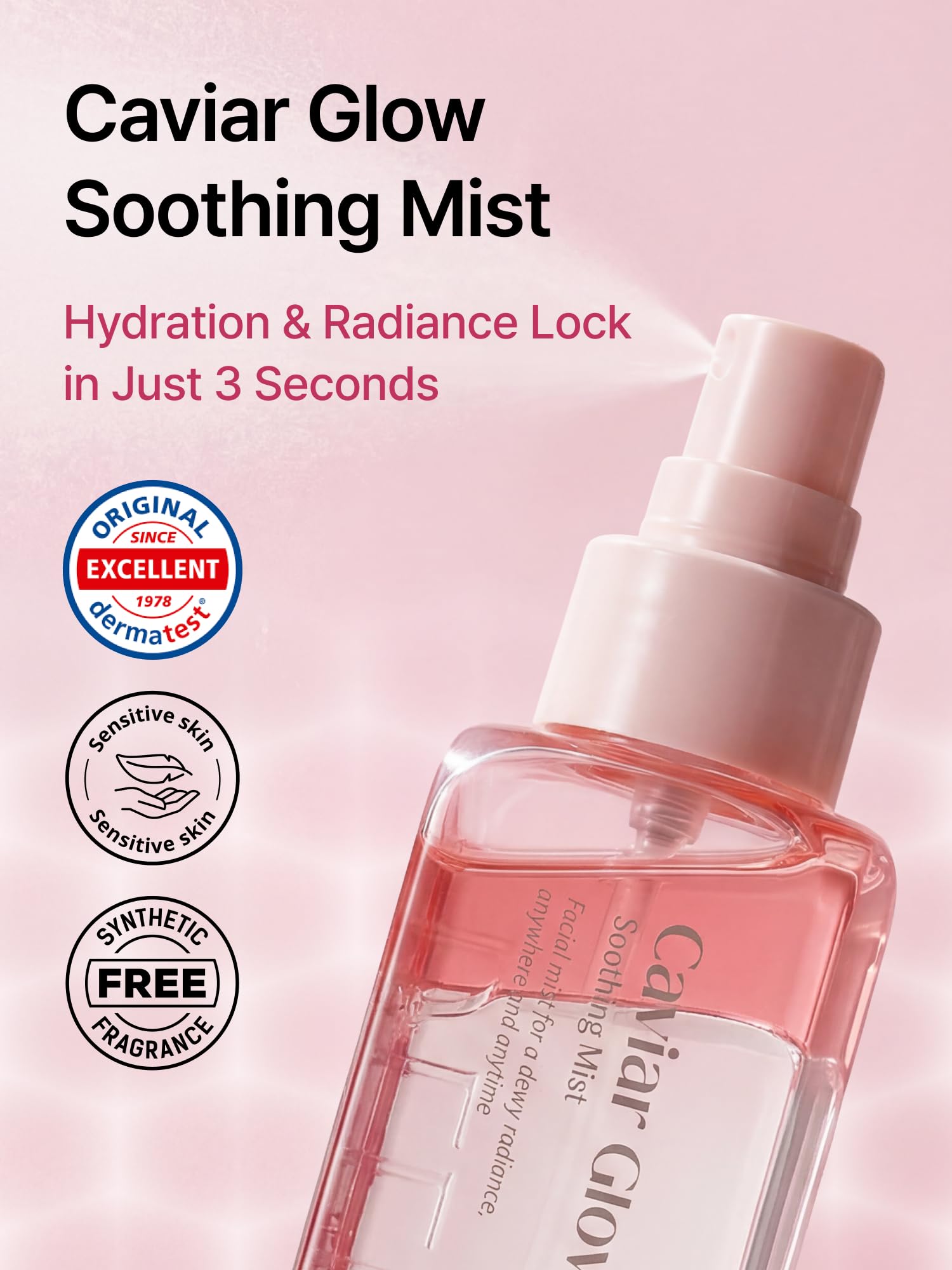 Caviar Glow Soothing Face Mist Serum Spray with Caviar & Squalane