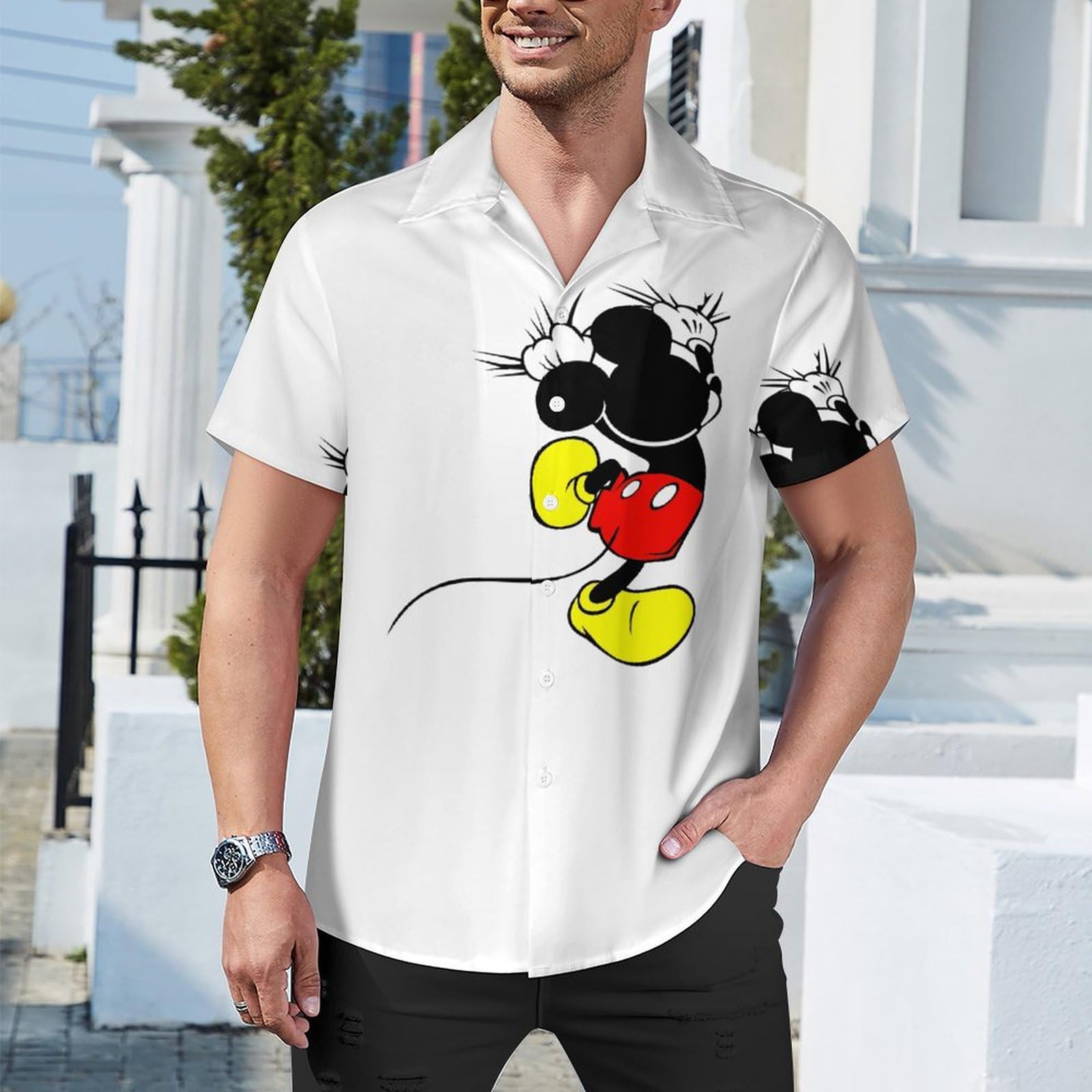 Amazon.co.jp: ミッキーマウス シャツ メンズ 半袖 アロハシャツ
