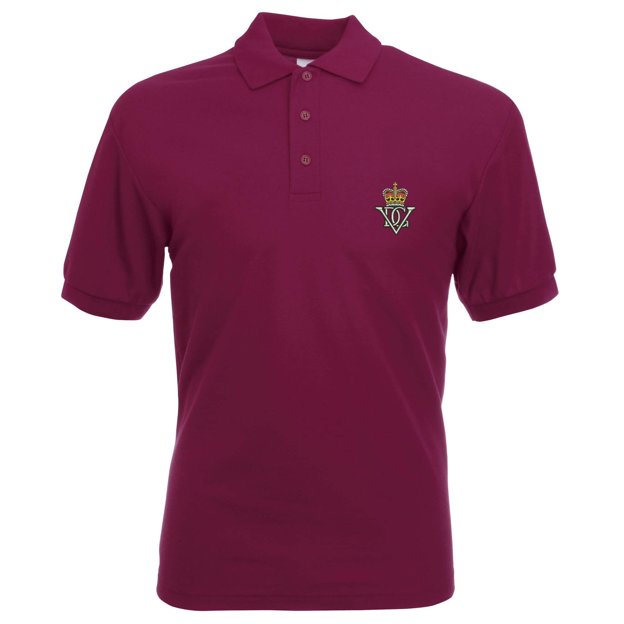 The Military Store Men's Burgundy 5Th Royal Inniskilling Dragoon Guards Embroidered Polo - Large