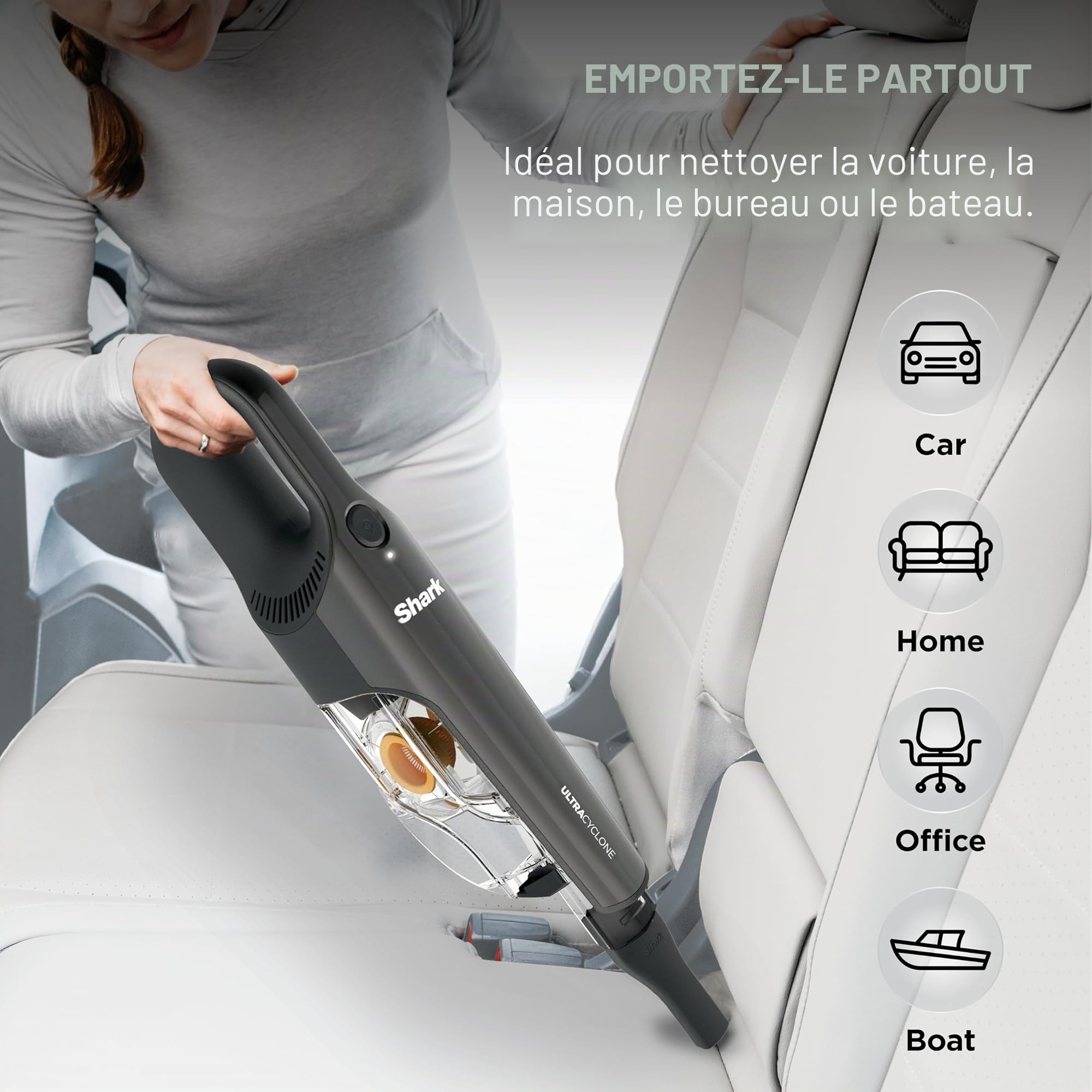 UltraCyclone Pet Pro Plus Aspirateur à main Shark sans fil, aspiration puissante, pour voiture et maison, brosse électrique suceur plat brosse à récurer