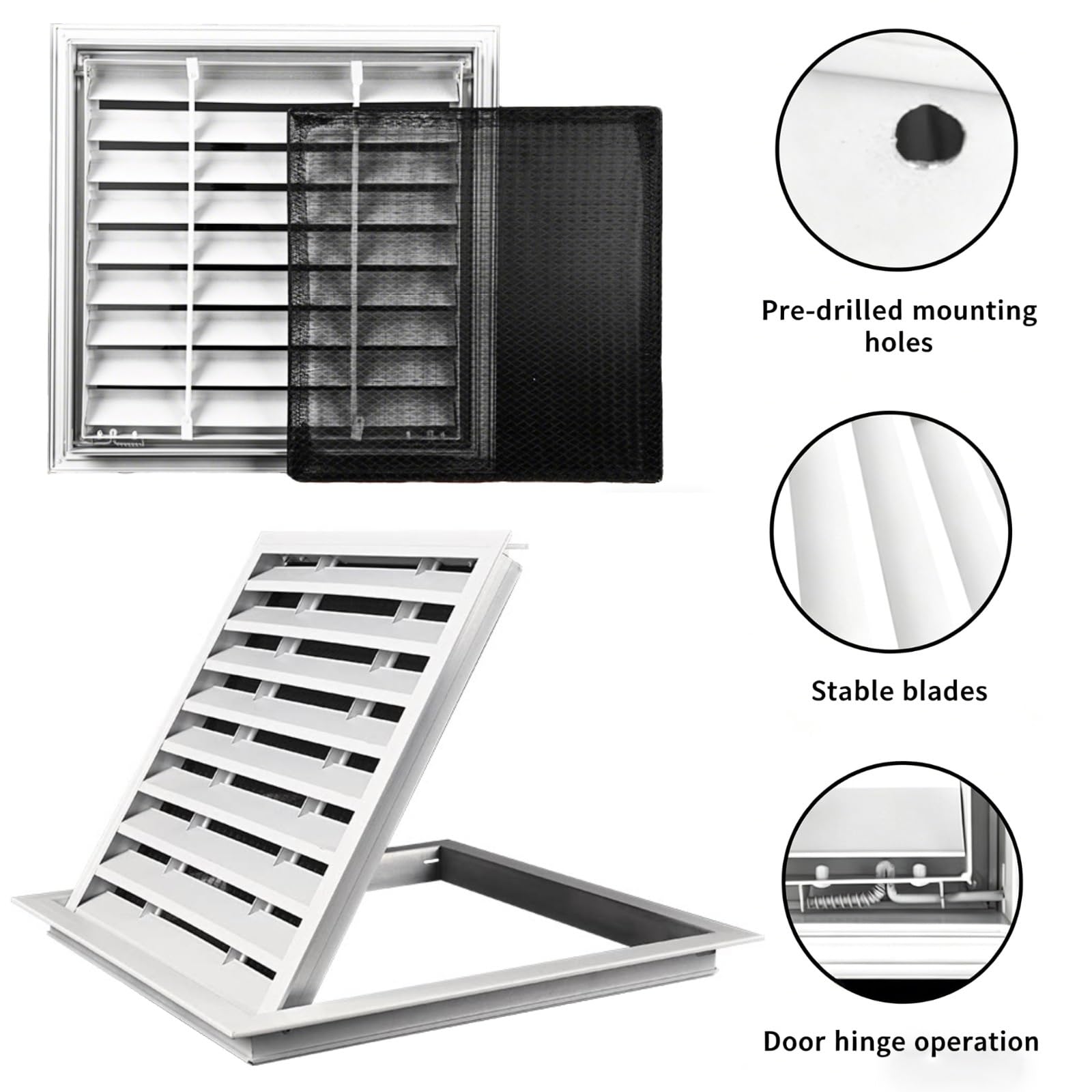 Panel de acceso de aluminio con rejilla de ventilación de filtro desmontable para pared y techo, cubierta de aleación duradera para fontanería y cableado, solución de ventilación de aire de 80 x 30 cm