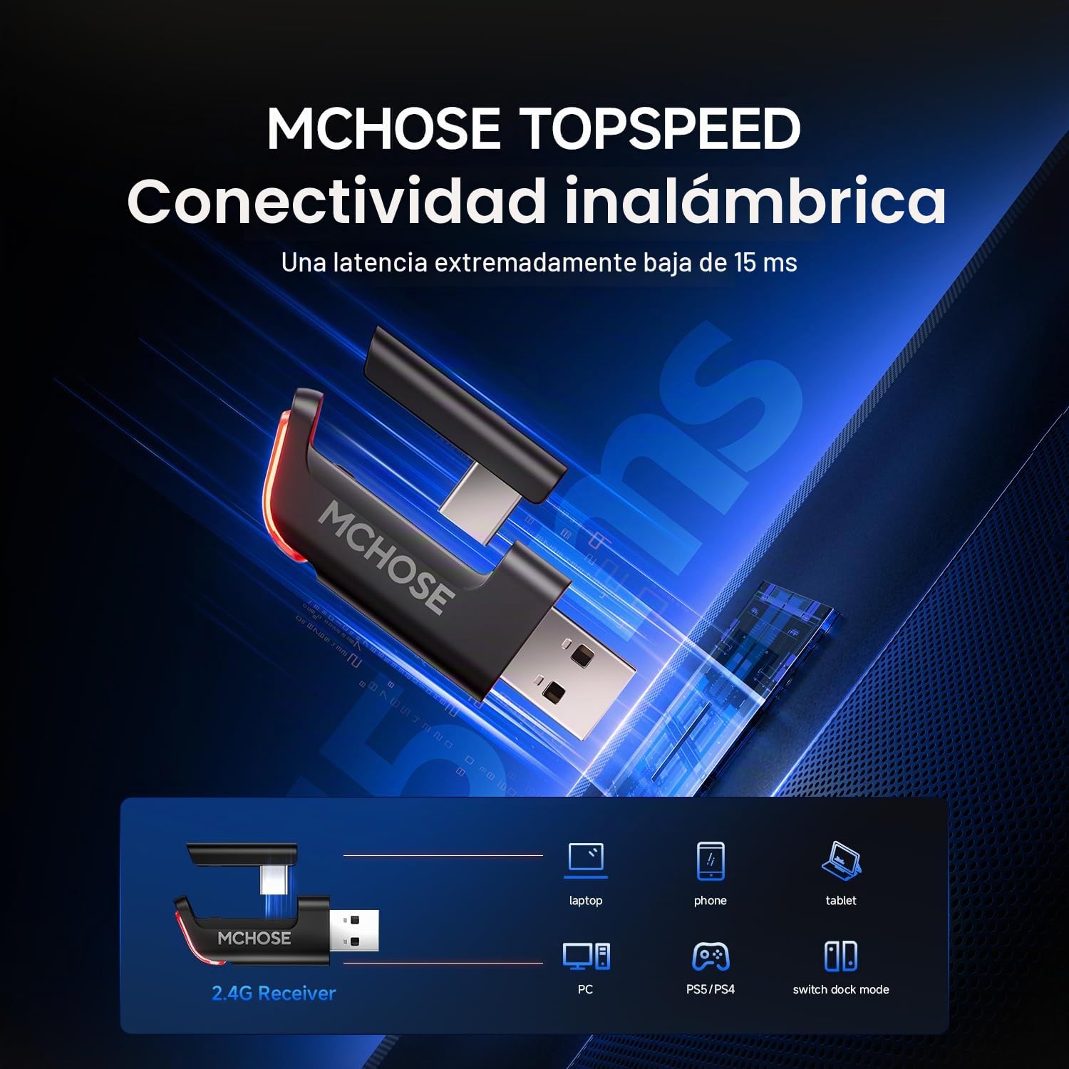 MCHOSE V9 Pro - Auriculares de juego para videojuegos, sonido envolvente 7.1 Esports, color negro