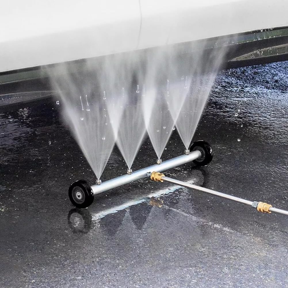 Myjka wysokociśnieniowa do czyszczenia podwozia, 4000 PSI, metalowa miotła wodna z różdżkami przedłużającymi, do samochodu, ciężarówki, SUV-a, podjazdu, tarasu i na zewnątrz, do czyszczenia