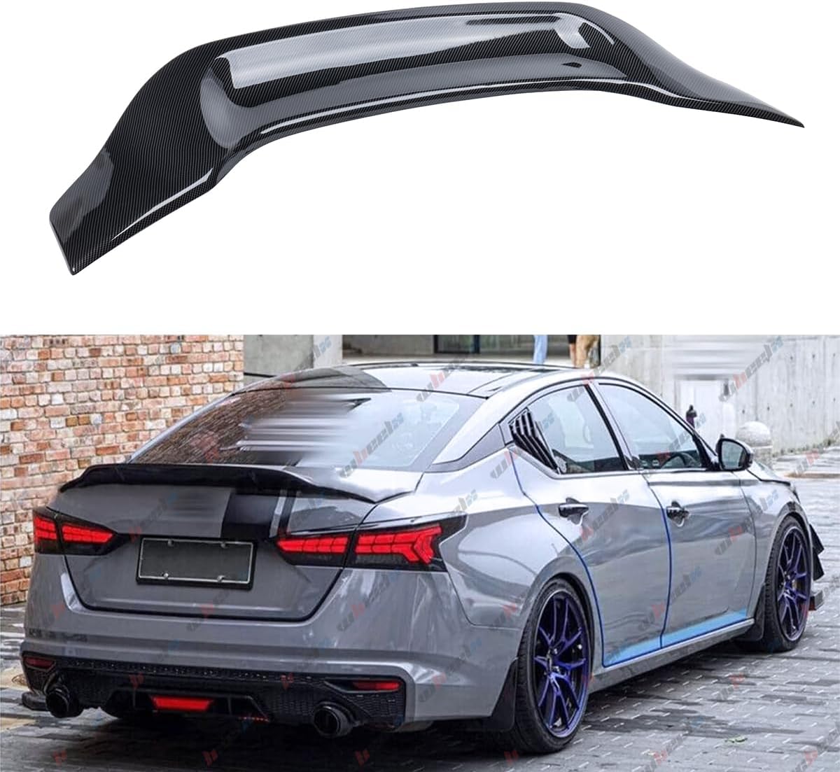 Rear Spoiler Compatible with 2019-2024 Nissan Altima Sedan S SV SR SL Rear Trunk Wing ABS R Style Accessories Exterior 2019 2020 2021 2022 2023 2024 (Carbon Fiber Pattern)