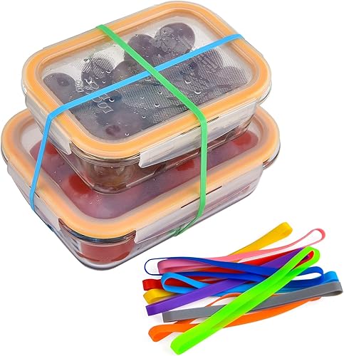 Miniatura 7 de Coopay 48 bandas de goma de silicona coloridas bandas elásticas de goma para envolver libros, arte, ejercicio, trampas de cangrejos, cocinar,