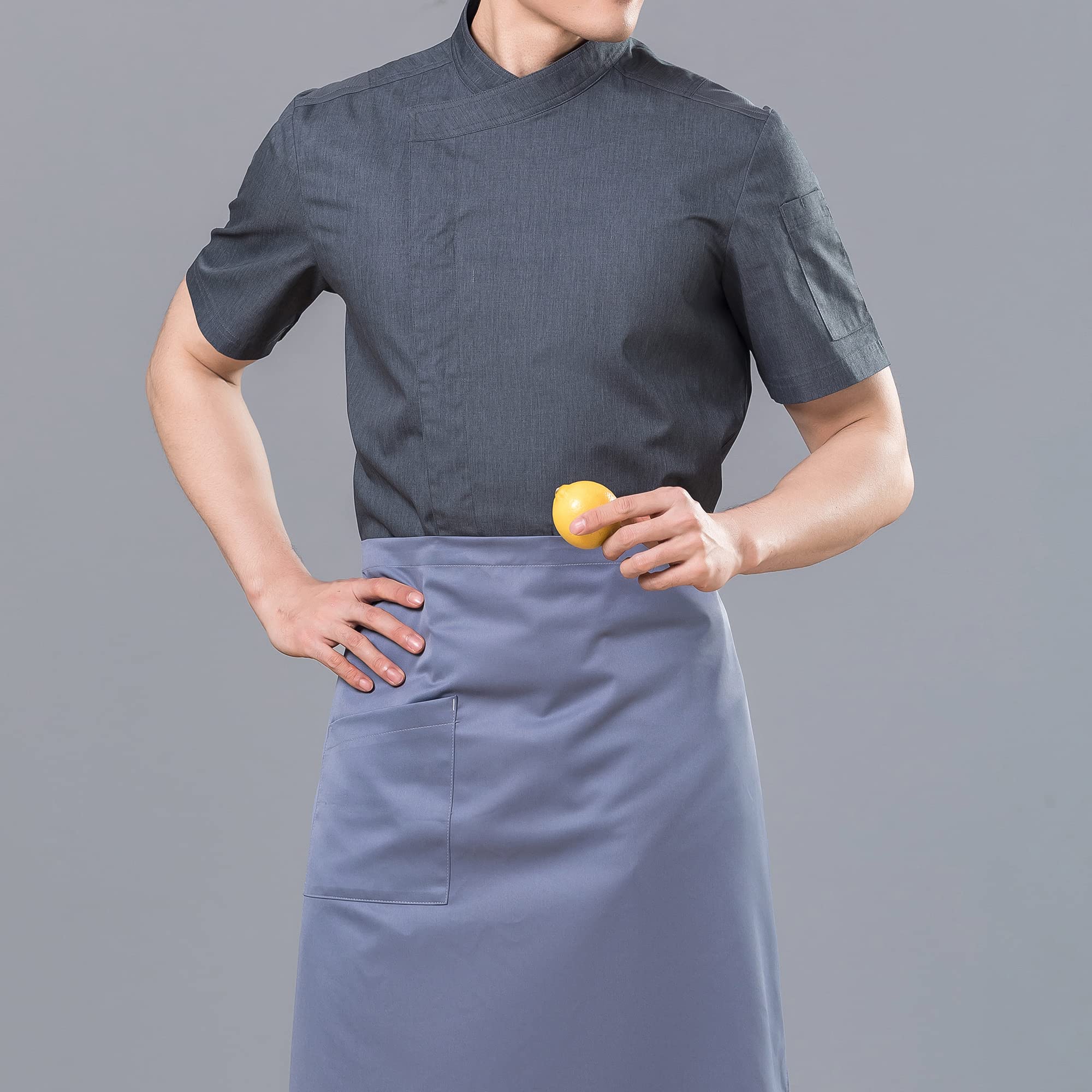 Personalized Chef Coat for Men/Women Custom Lightweight Chef Jacket Short Sleeve Chef Shirt Embroidered Name Kitchen