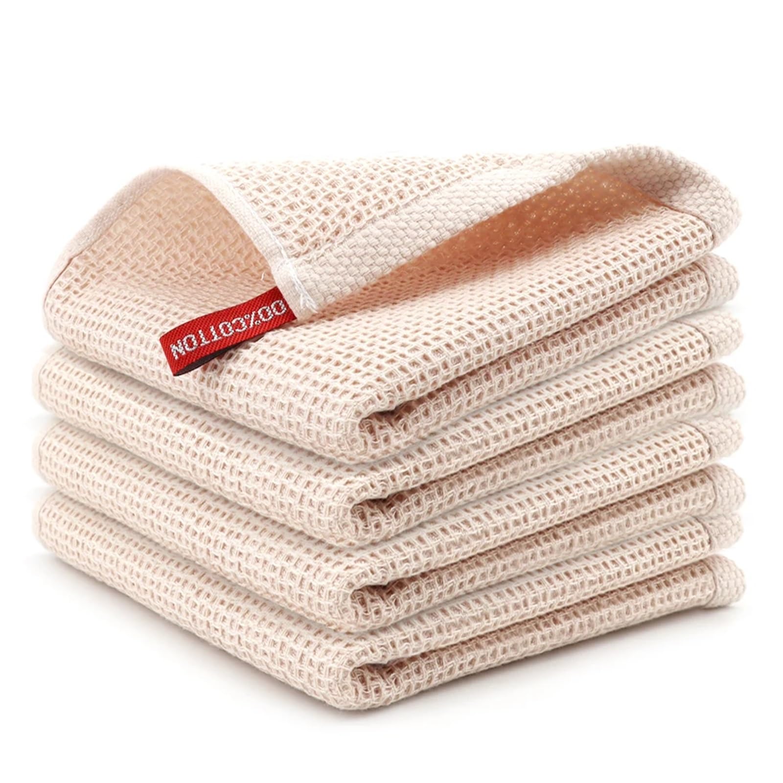 Panni Per La Pulizia 4/6 pezzi strofinaccio in cotone morbido assorbente asciugamano da cucina panno for la pulizia della casa utensili da cucina gadget panno for il lavaggio Panni In Microfibra(Beige
