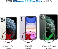 Vista 7 de Nvollnoe Funda para iPhone 11 Pro Max con tarjetero resistente de protección de doble capa a prueba de golpes, ranura para tarjetas oculta, funda