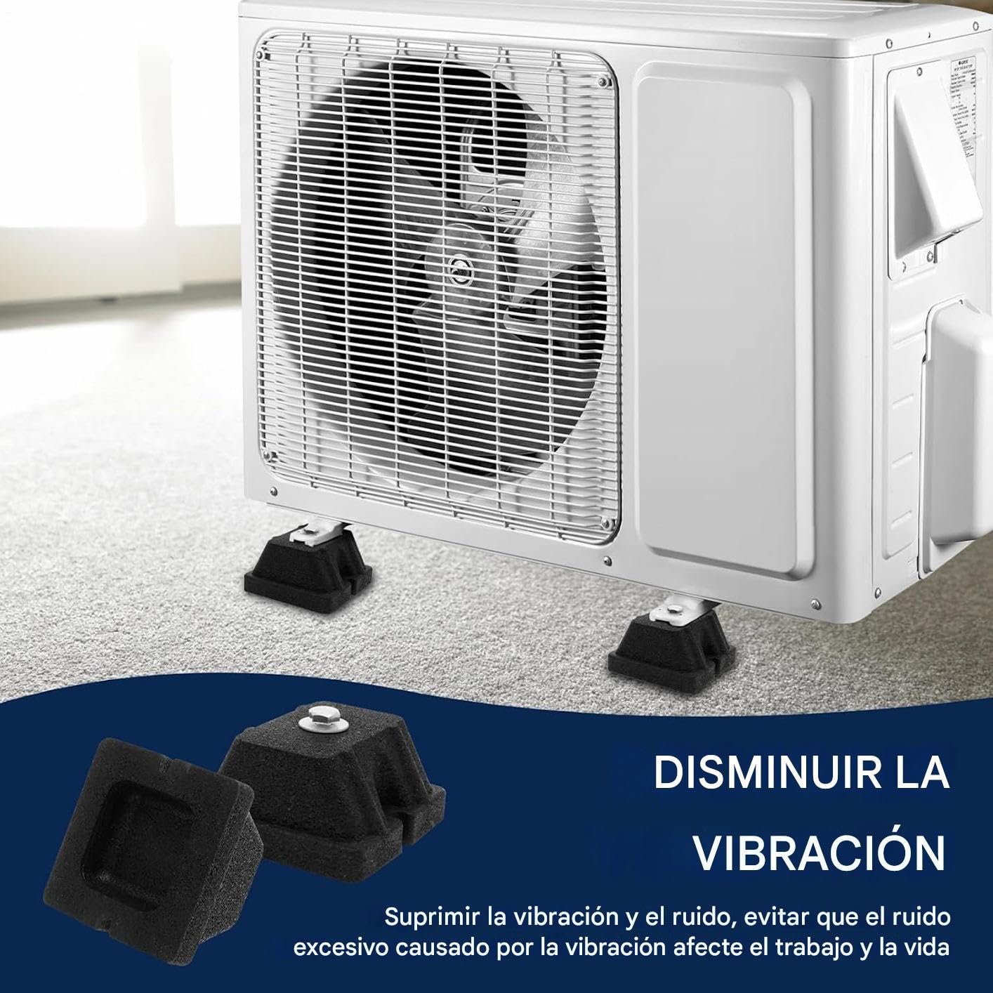 Almohadillas Antivibración Soporte Montaje Aislante Resistente | 4 Amortiguadores de Goma Antivibración para Minisplit Exterior, Condensadores, Bomba Calor, A/C, y Soportes HVAC