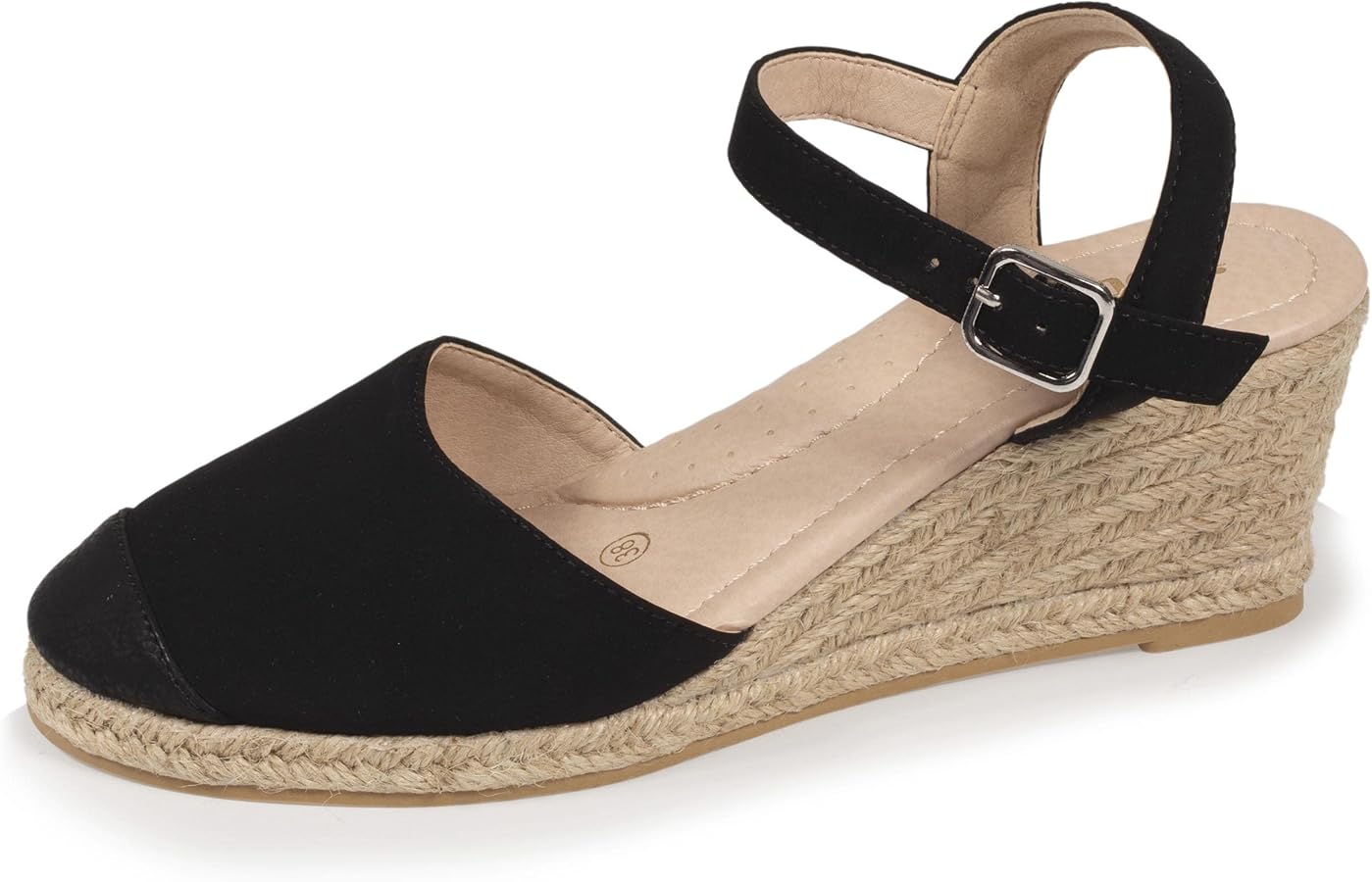Isotoner Espadrilles Femme à Talon de 6 cm, Ultra Confortable, Semelle à  mémoire de Forme, 36 EU, Noir : Amazon.fr: Mode