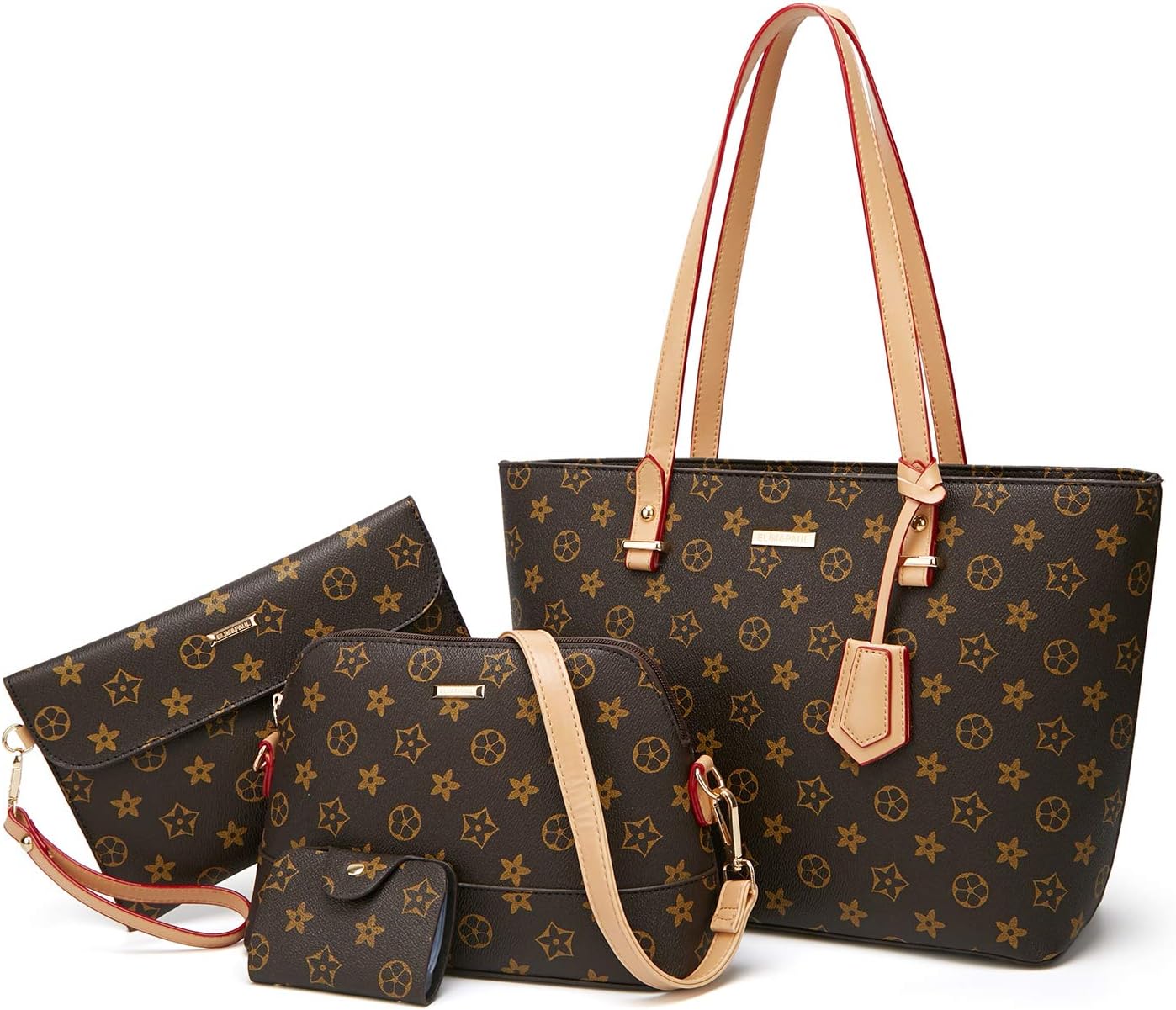 Women Fashion Handbags Tote Bag Shoulder Bag Top Handle Satchel Purse Set 4pcs