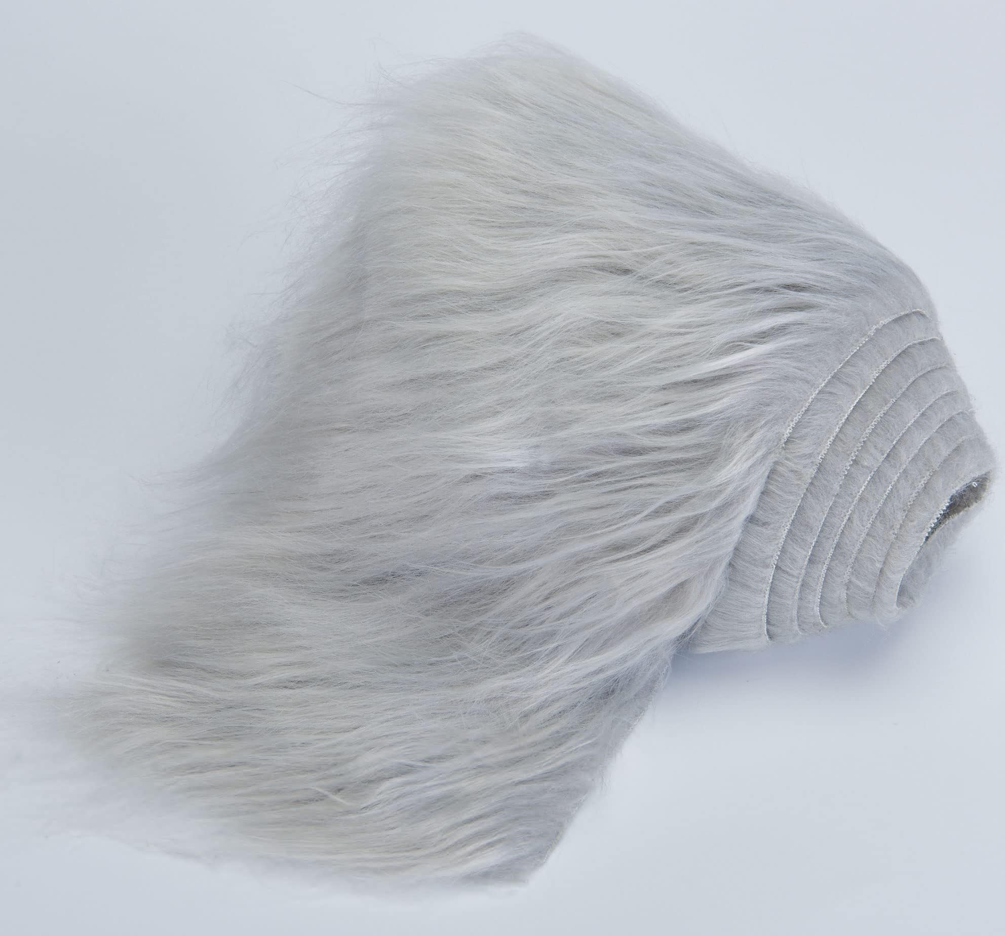 Shaggy Plush Faux Fur Fabric Precut Strips Fluffy Fuzzy Craft Fur for Gnomes Beard Hair Cosplay Costume Dwarf Decoration (Gray - Image 2