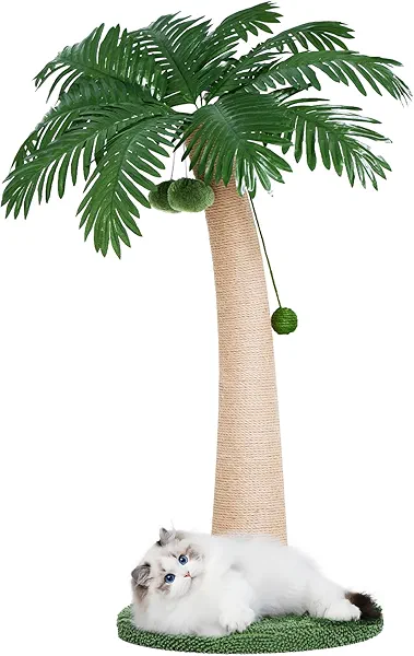 Nineshi 43 inch Cat Scratching Post, with Hanging Ball for Indoor Cats Large Cat Scratching Post sisal Cat Scratcher, New Round