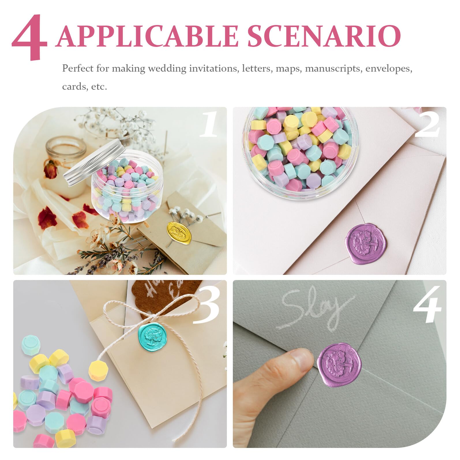 Housoutil 3 Sätze Weihnachtliches Wachssiegel Stempel mit Retro Motiven aus Kupfer Wachspastillen Langlebig und für Karten Einladungen Geschenkverpackungen und DIY Dekoration