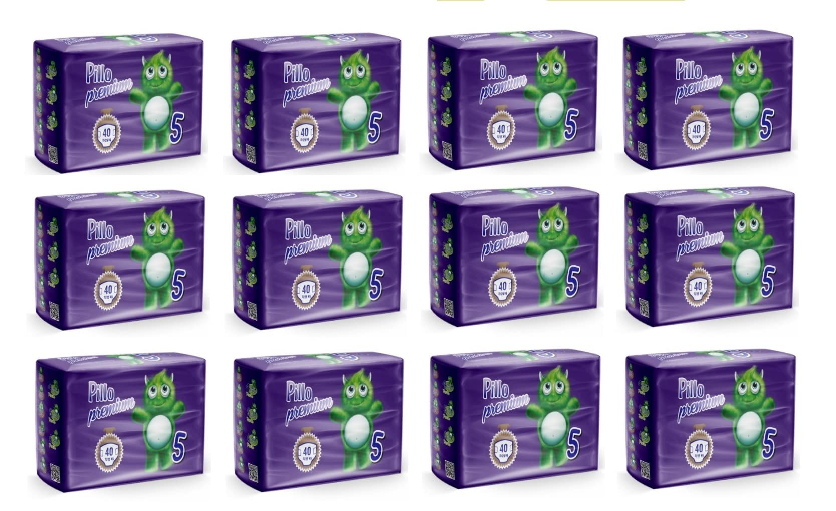 Pigułka Premium Junior, Rozmiar 5 (11-25 kg), 12 paczek po 40 (480 pieluch Bimbo)