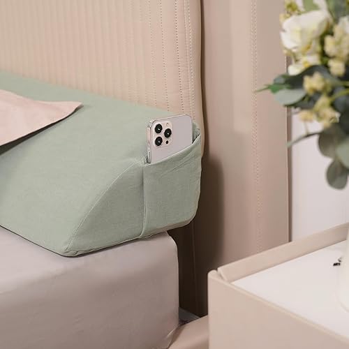 Aurako Almohada de cuña para cama de tamaño individual, almohada para cabecero, colchón de cuña, relleno de huecos de cama, triángulo, cuñas de