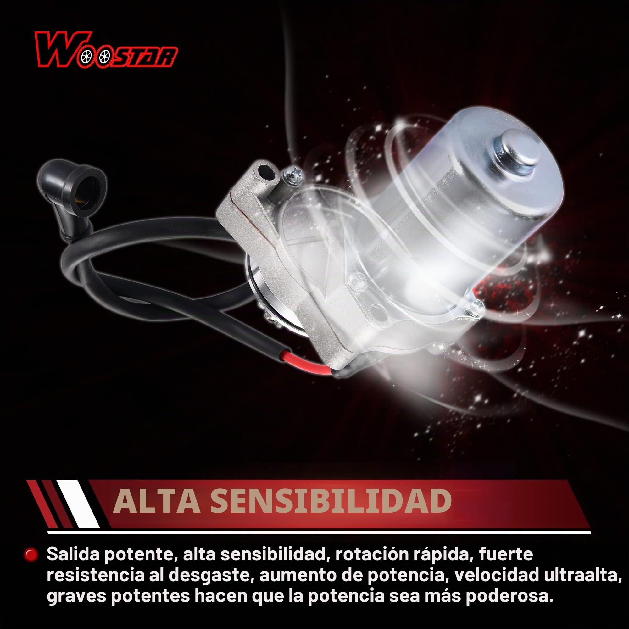 WOOSTAR Motor Electrico Arranque Reemplazo para 50cc 70cc 90cc 110cc 125cc Taotao Jetmoto Roketa Sunl Coolster ATV Quad Dirt Bike Go Kart