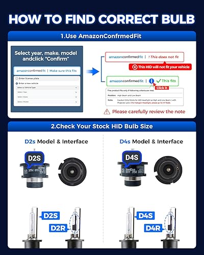 Vista 10 de Marsauto Bombillas HID D1S, 66144 66140 85140 85415 (85415C1) para reemplazo HID, bombilla de xenón blanco frío de 35 W 6000 K, Plug and Play