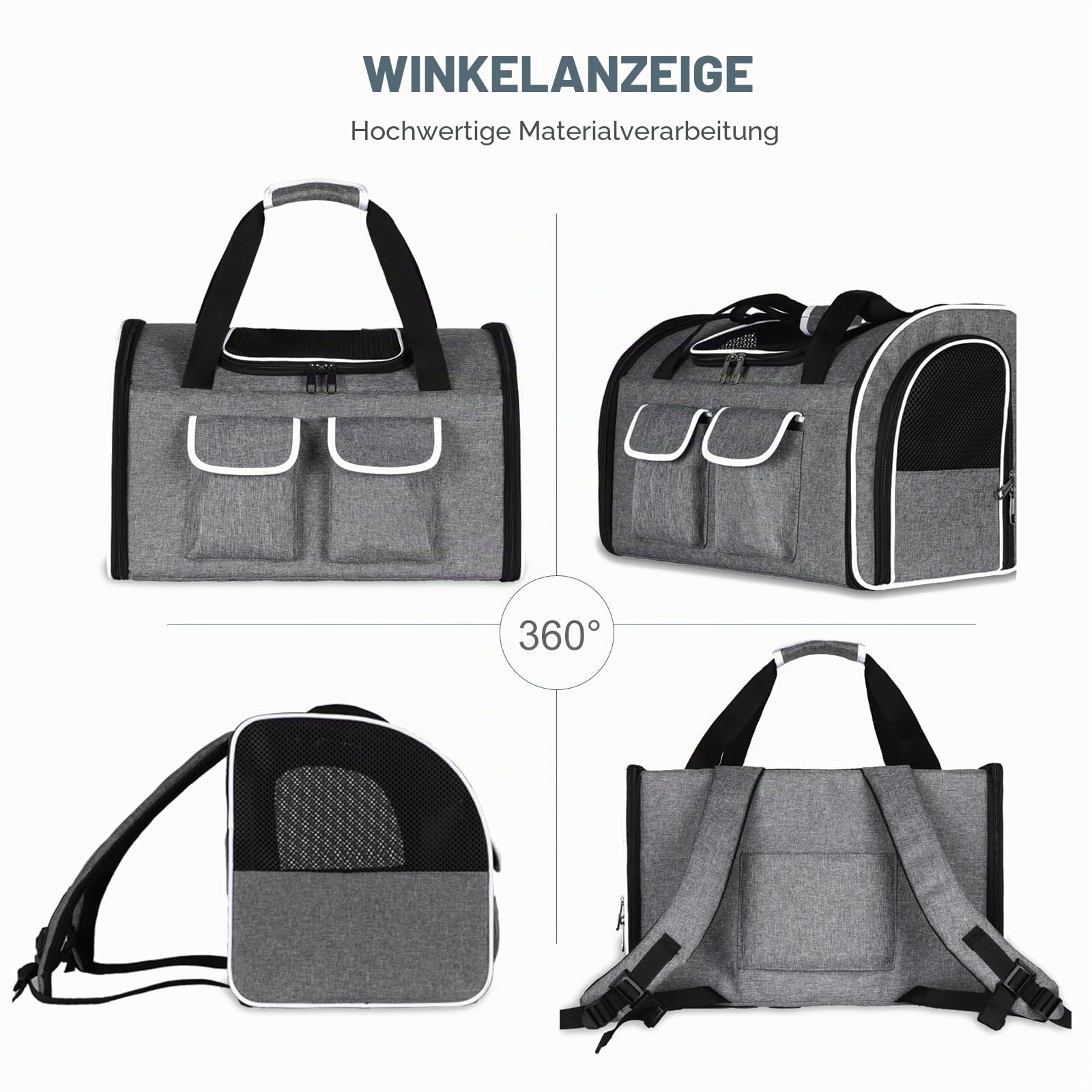 PETCUTE Katzenrucksack Hunderucksack für Katzen und Kleine Hunde,Atmungsaktiv Haustier Rucksack Katzentransportbox mit Herausnehmbarer Matte,Faltbar Katzentasche,Multifunktionales Transportbox Hund