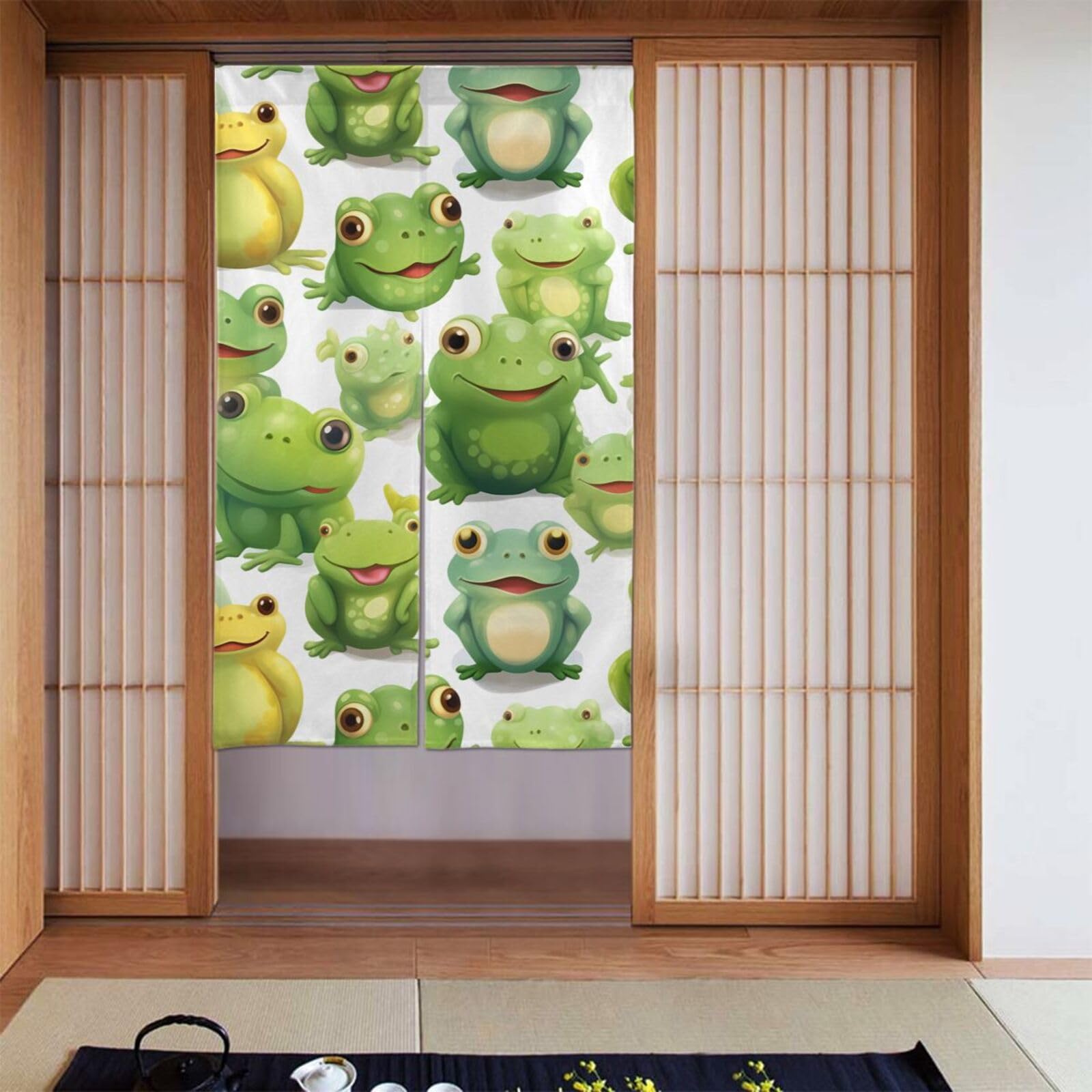 Rideaux occultants grenouilles 142x86 cm pour décorer la chambre de bébé en un clin d'œil