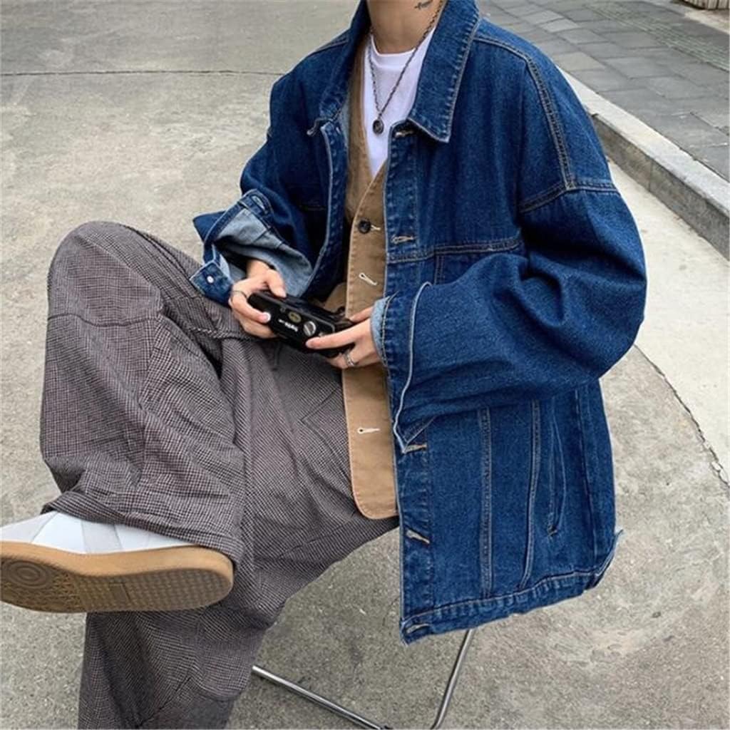 Loose Clothes High Street Denim Jacket Male Fall Tooling Hong Kong Casual