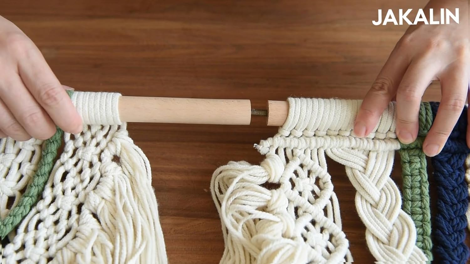 Jakalin Large Macrame Wall Hanging Boho Wall Decor 47" W x 35" L Handmade Craftmanship Yarn Wall Art For Bedroom Living Room Scandinavian Home Decor