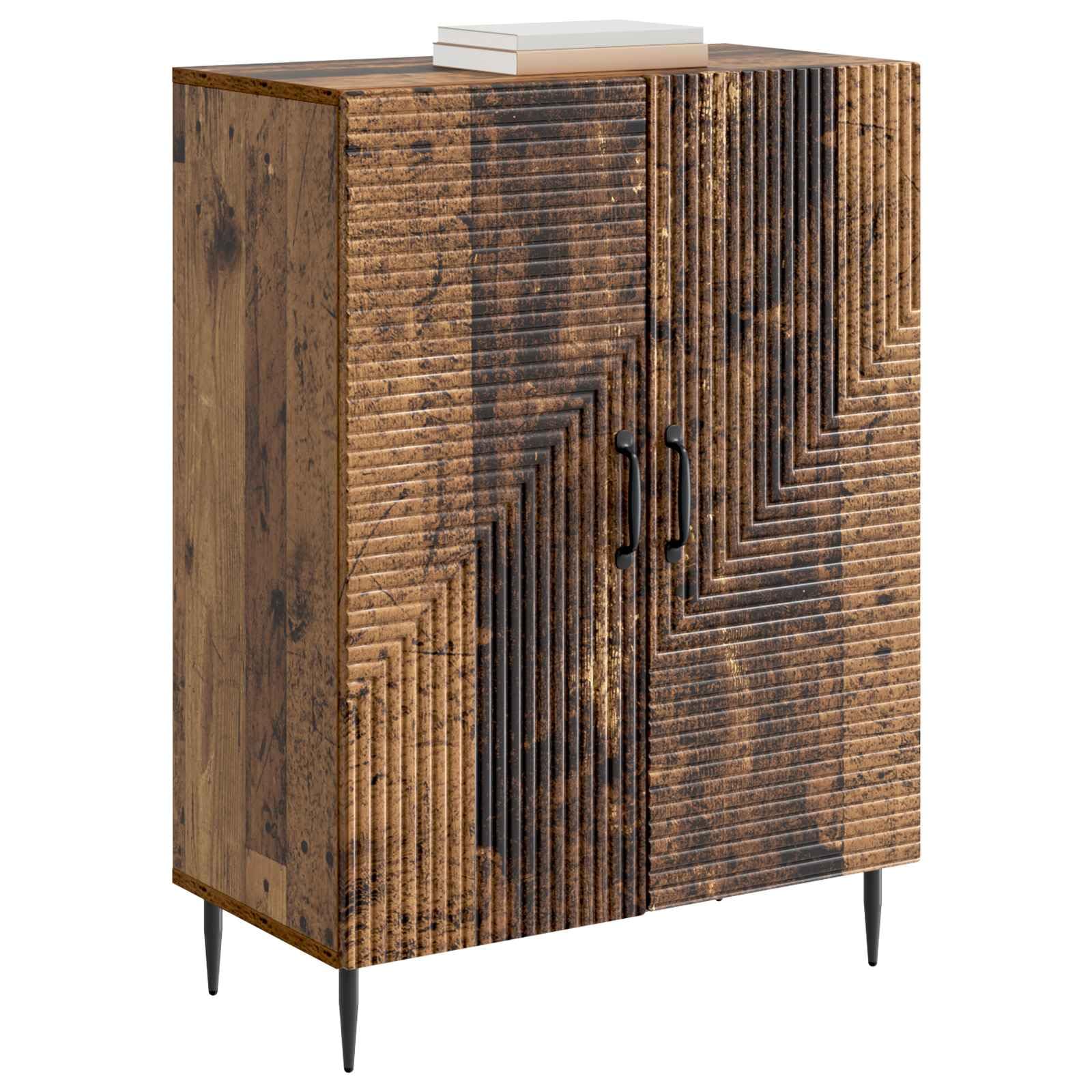 Générique Credenza in legno di Ingenierie, 66 x 34,5 x 89,5 cm | Stoccaggio vasellame, porte 90°, piedi in metallo nero, stile vintage, facile da pulire