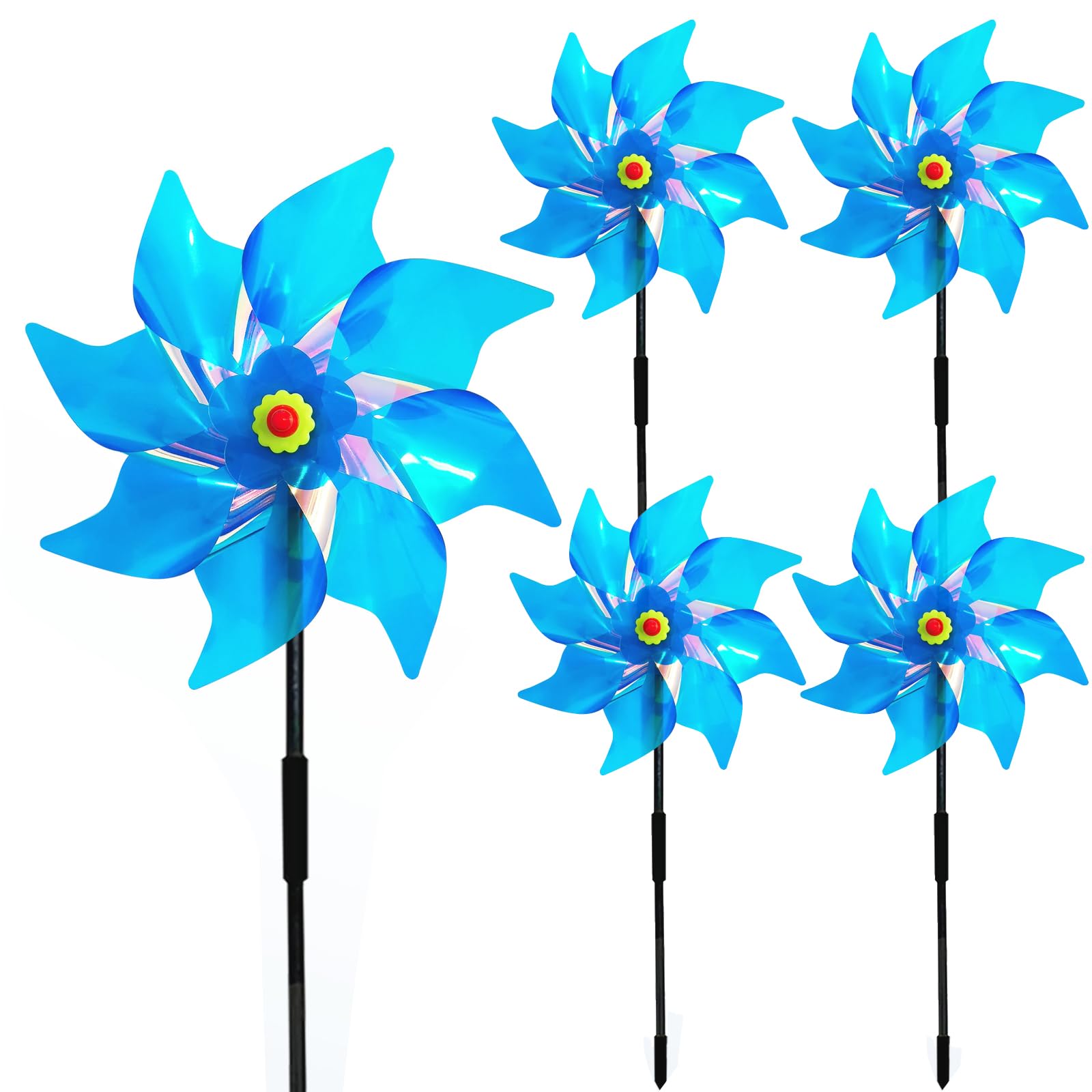 5 x Pigeon Repellent Windmill Garden Windmill Pigeon Deterrent Reflective Windmill Seal, Bird Repellent Windmill to Protect Garden, Yard, Orchard (D)