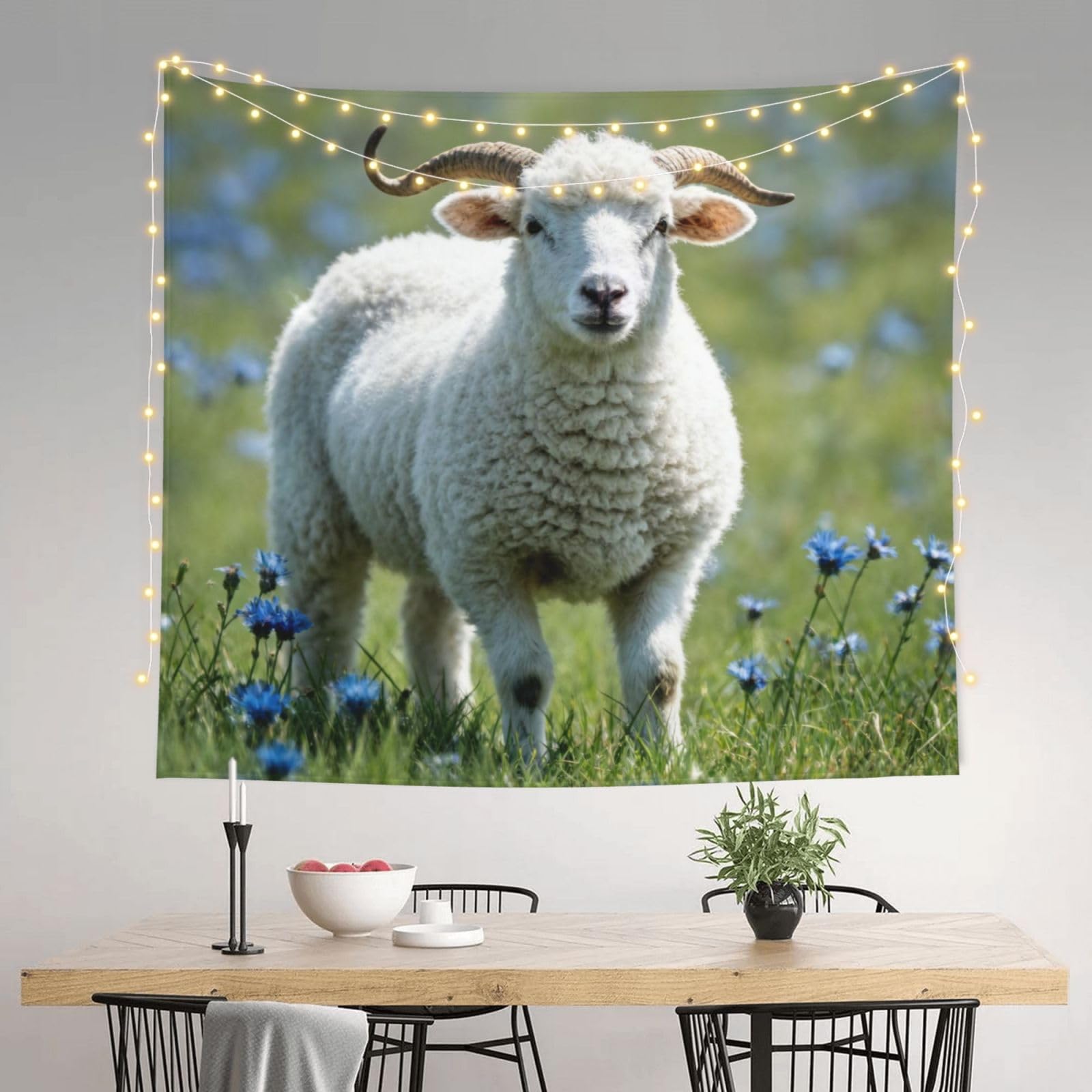 HJKJKKJ Tapestry 152 X 130 CM Aesthetic Wall Tapestrys for Bedroom Sheep Tapestries Hanging Wall Art Blanket Home Decor Tapestry for Living Room Dorm Office