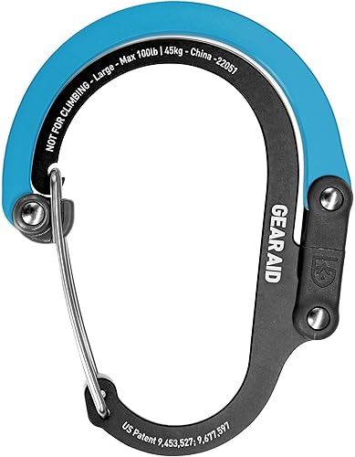 Miniatura 37 de GEAR AID HEROCLIP - Mosquetón grande y gancho para colgar artículos resistentes, mochilas de campamento, maletas, kayaks, bicicletas, organización