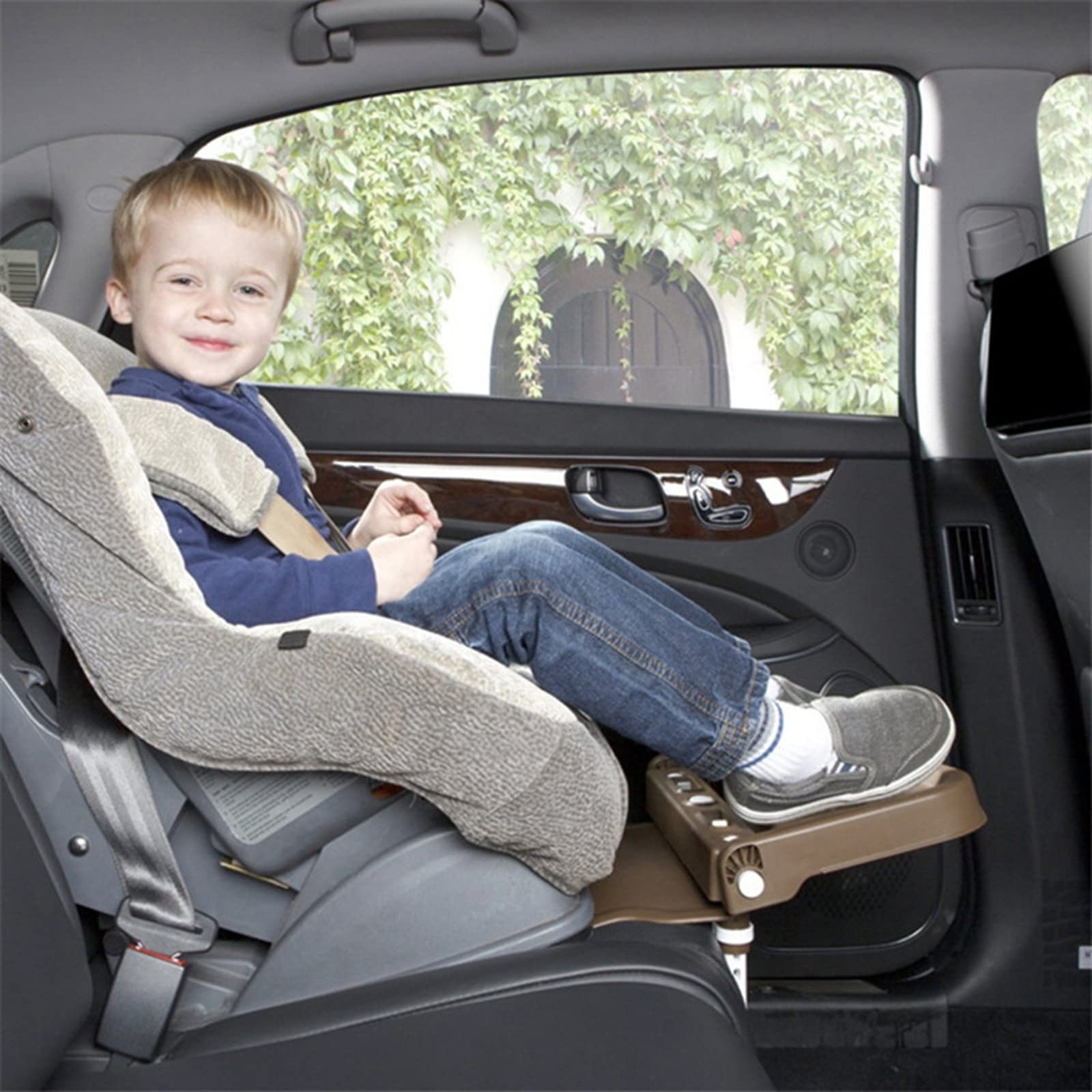Repose-Pieds pour Enfants ou Tout-Petits compatibles avec siège Auto, Hauteur Ajustable, Accessoires de siège Auto Pliable pour Enfants,Noir