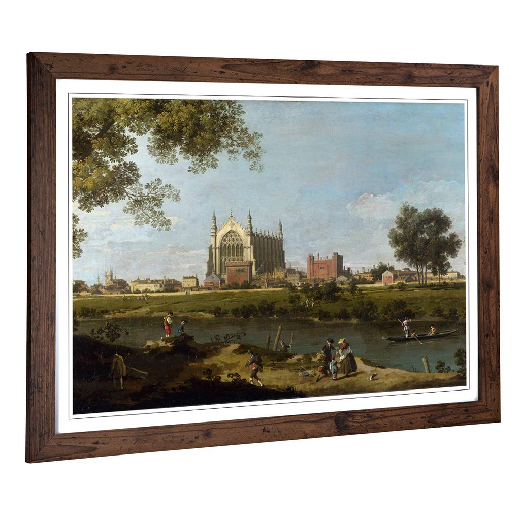 Big Box Art Framed Print of Giovanni Canaletto Eton College Design | Wall Art Picture | Home Decor for Kitchen, Living Room, Bedroom, Hallway, Walnut, A2 / 24.5x18 Inch / 62x45cm