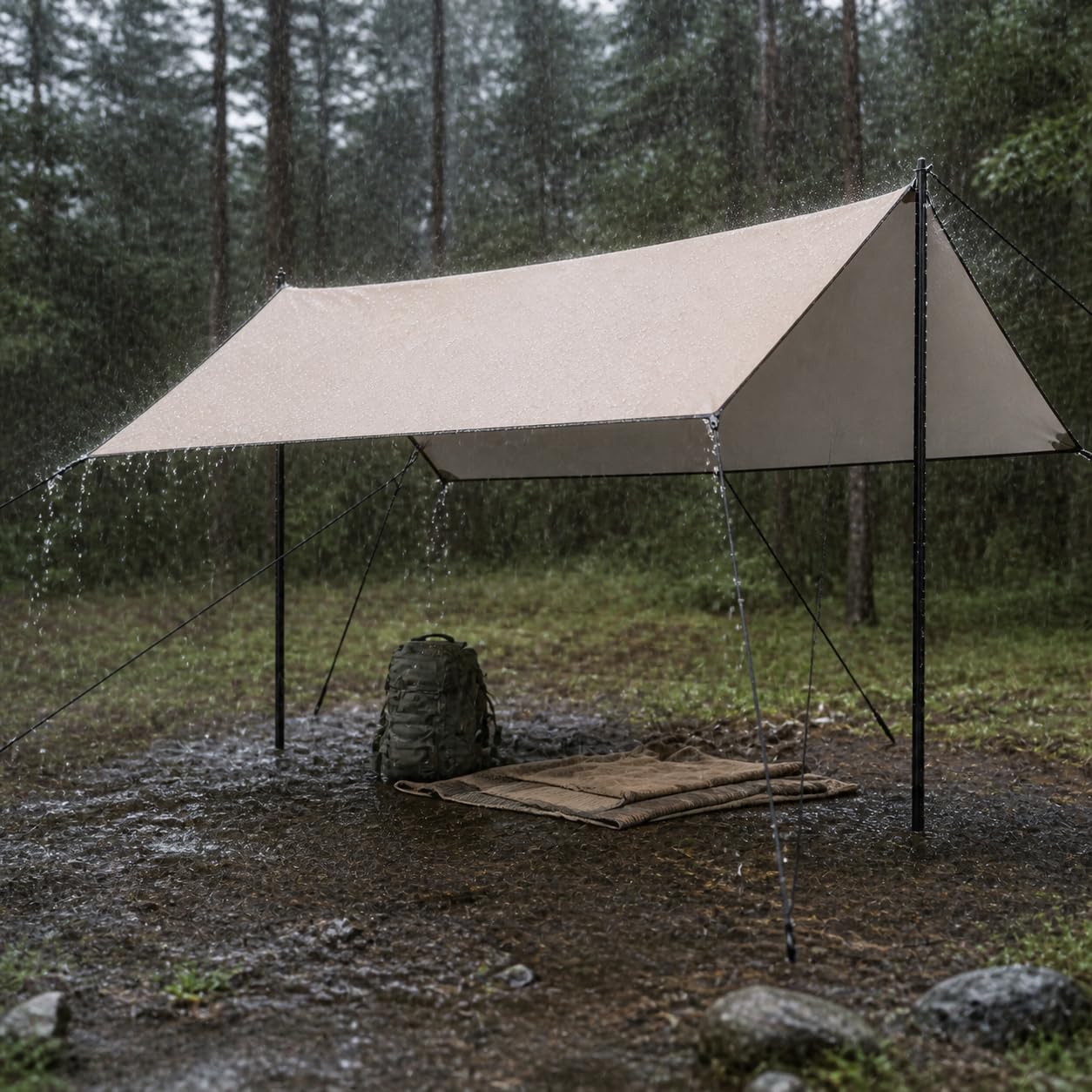 Camping-Tarp aus Polyester, nschutz