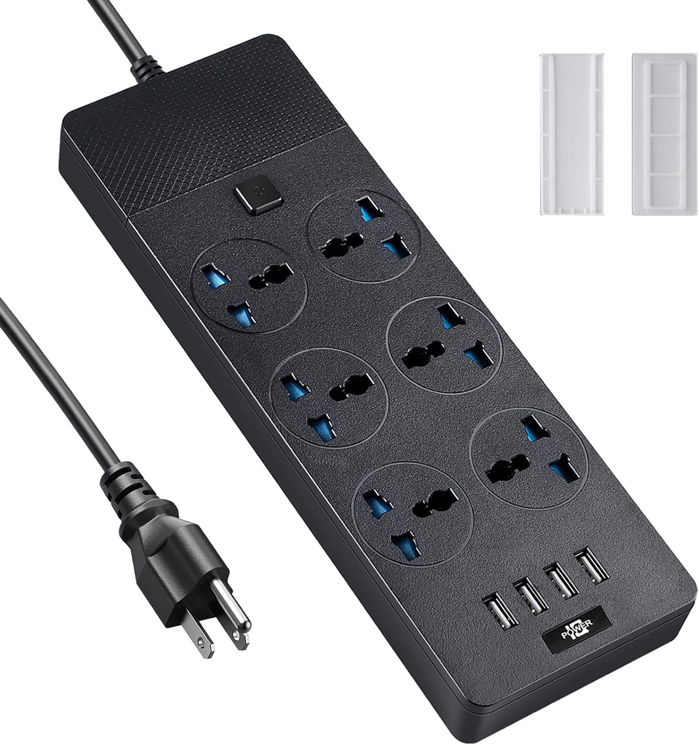 Universal Power Strip, Jumpso 6ft Extension Cord with Multiple Outlets
