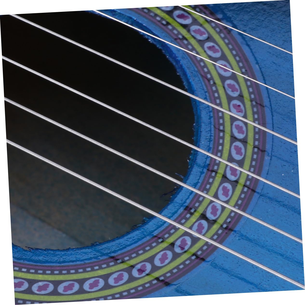 Chitarra Giocattolo Bambini 23 Pollici in Legno Blu | Strumento Musicale Portatile, Superficie Liscia e Bordi Arrotondati, Festa Scuola Decor