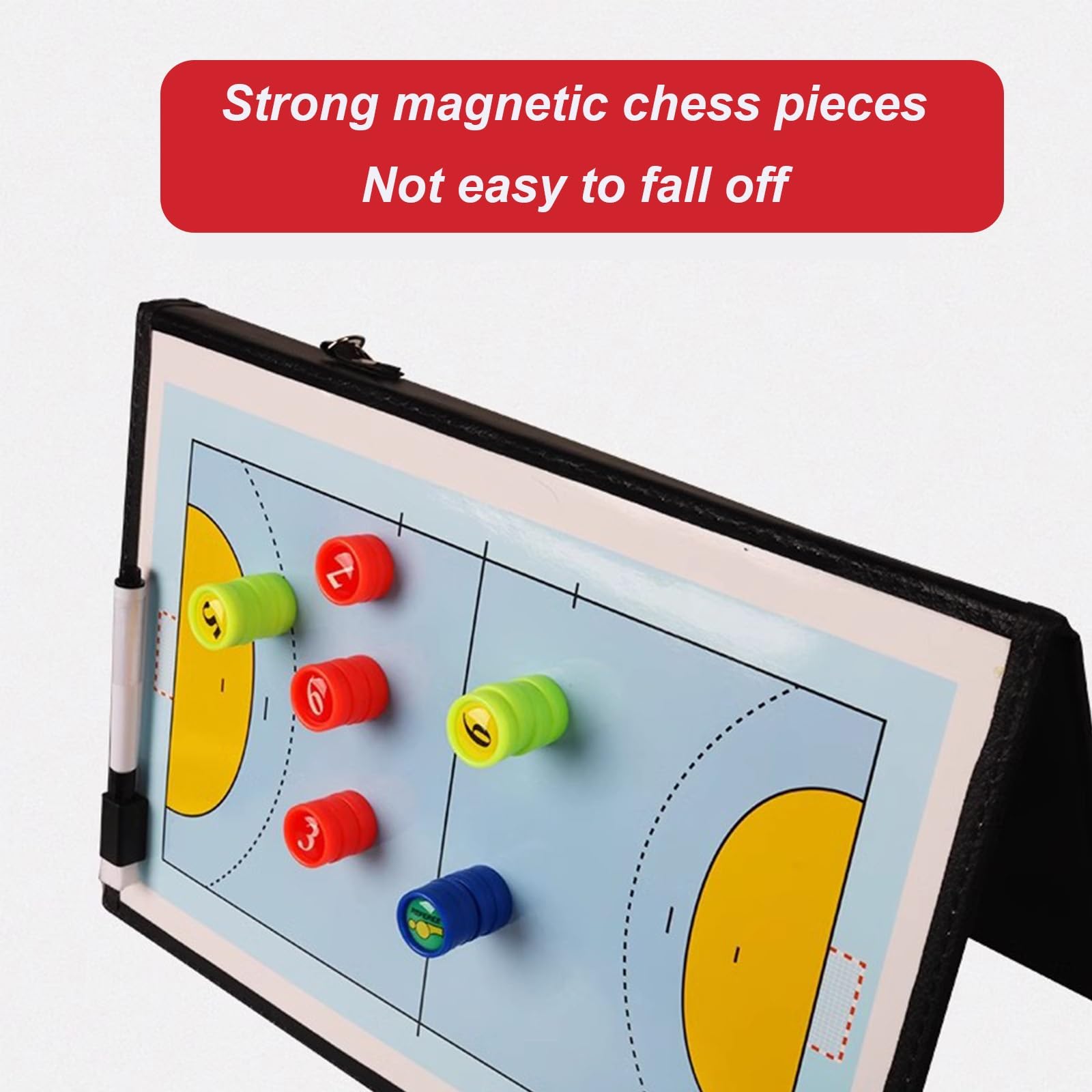 Pizarra Magnetica Balonmano, Tablero de Tácticas de Balonmano con Imanes Lapiceros, Carpeta Táctica Plegable, Pizarra de Entrenador, para Entrenamiento y Competición