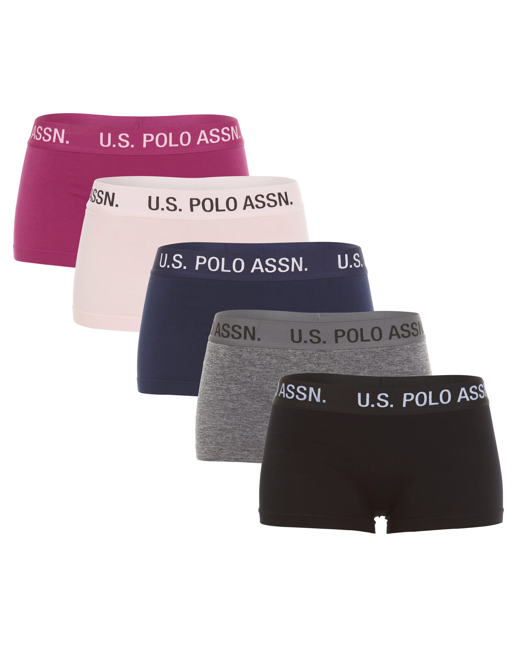 U.S. Polo Assn.Womens Underwear Boyshort Multi-Pack - Boy Shorts Underwear for Women - Seamless Panties for Women