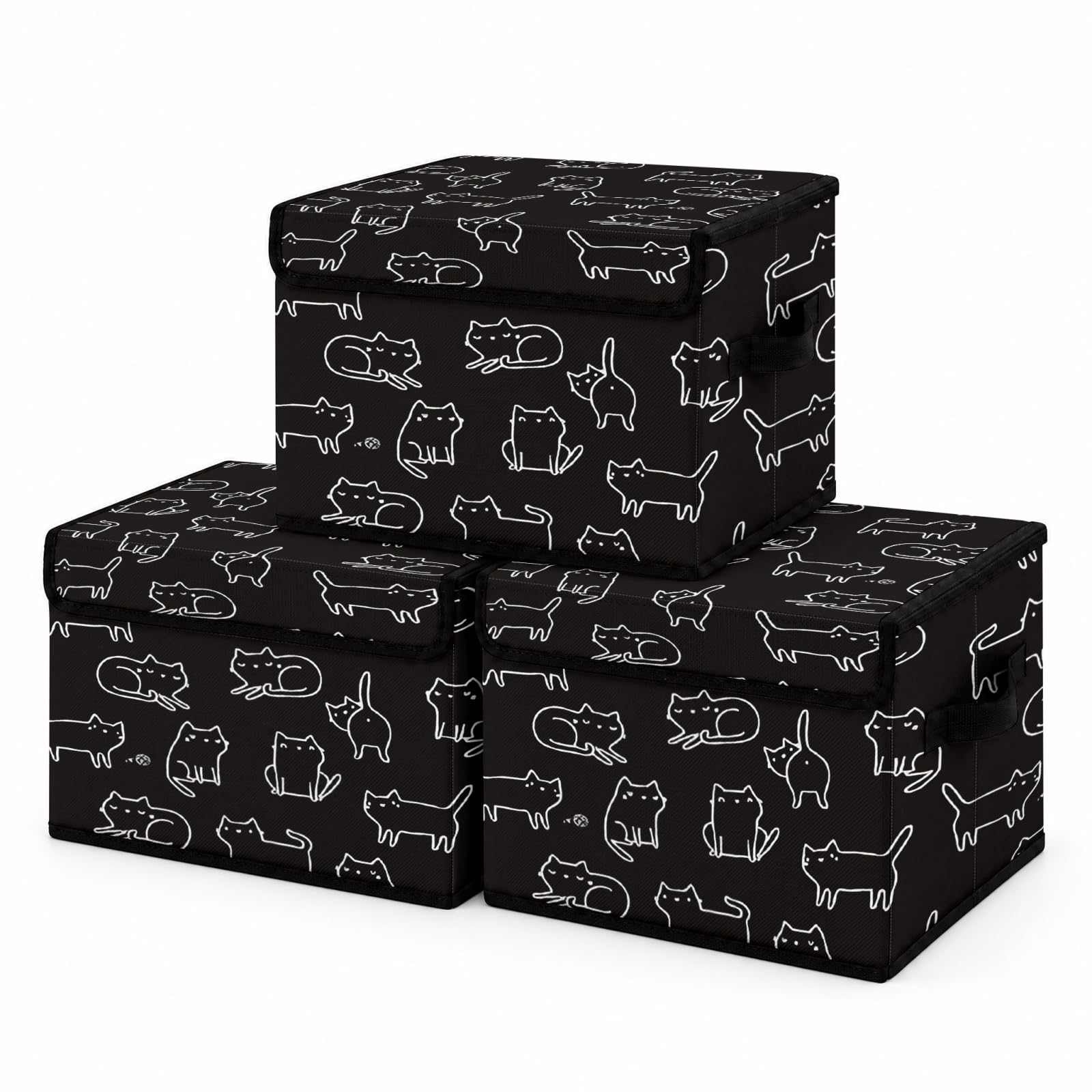 Stackable Clothes Storage Bins with Lids 3 Pack.