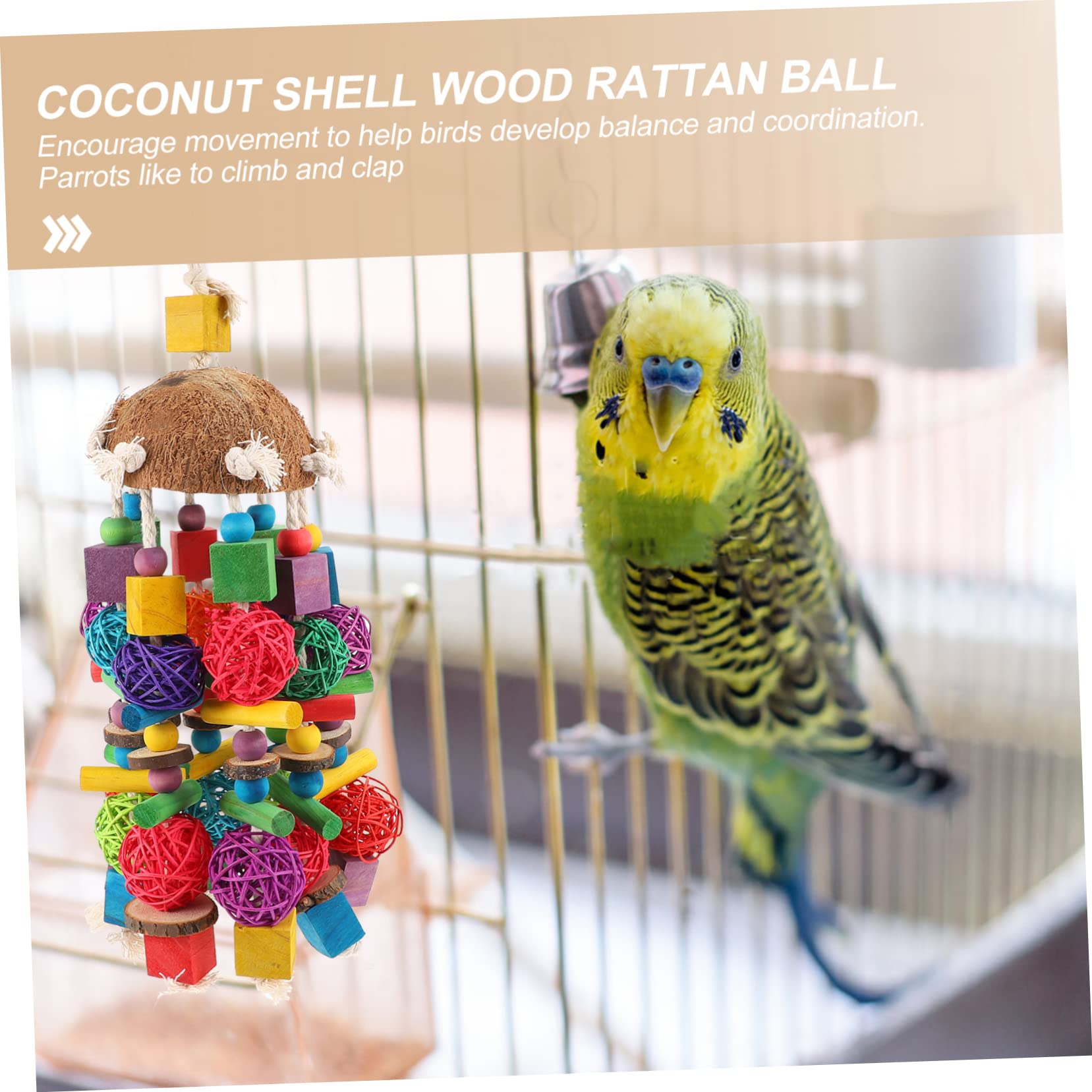 1piezas Juguetes para De Juguete para Masticar Accesorio para Morder Pájaros para Jaula De para Morder Entretenimiento Interactivo para