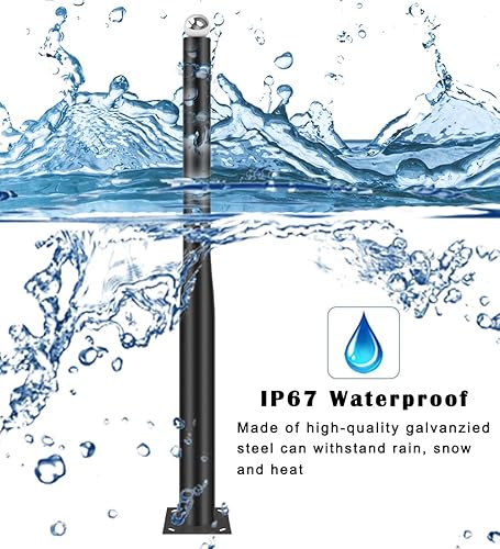 Miniatura 3 de Alfalfalulu Poste de luz de calle, poste solar para luces de exterior, subconjunto de postes de luz de calle para porche, patio, parque, camino,