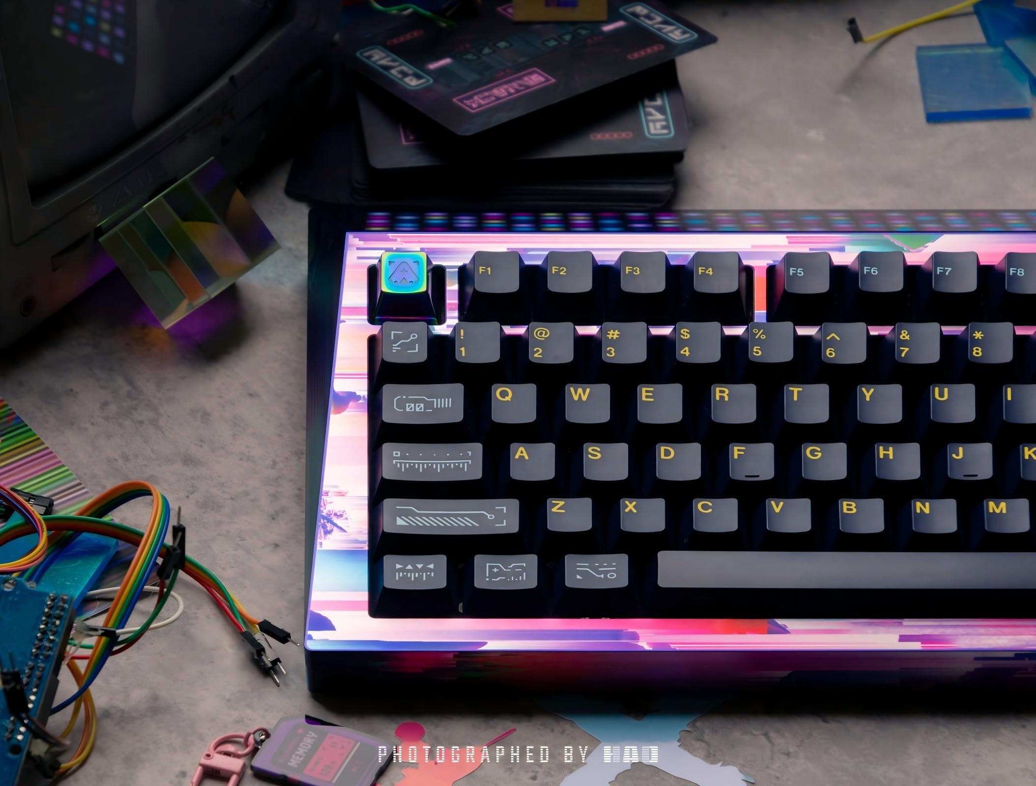 Angry miao CYBERBOARD  Wireless Custom Creamy Mechanical Keyboard, 81 Key Tri-Mode 2.4G Bluetooth Wireless Gaming PC Computer Keyboard, High-End RGB Gaming Accessories, Hotswappable Switch