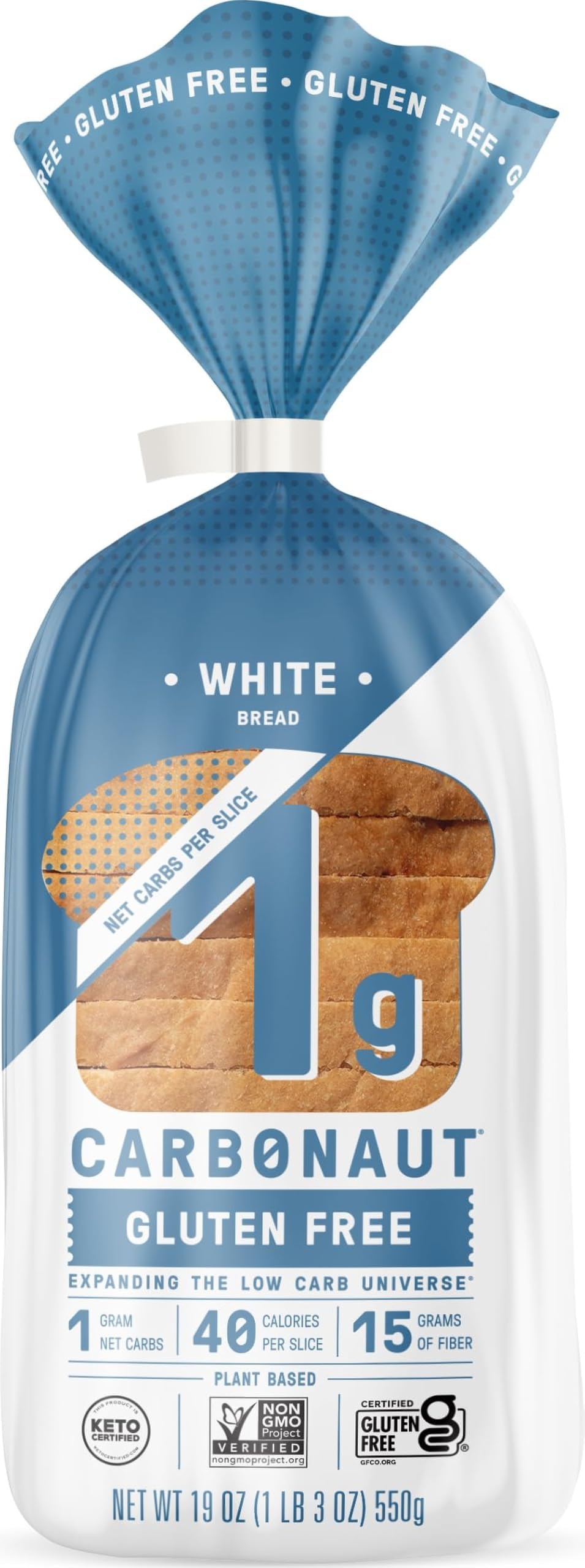 Carbornaut, Bread Keto Low Carb White, 18 Ounce