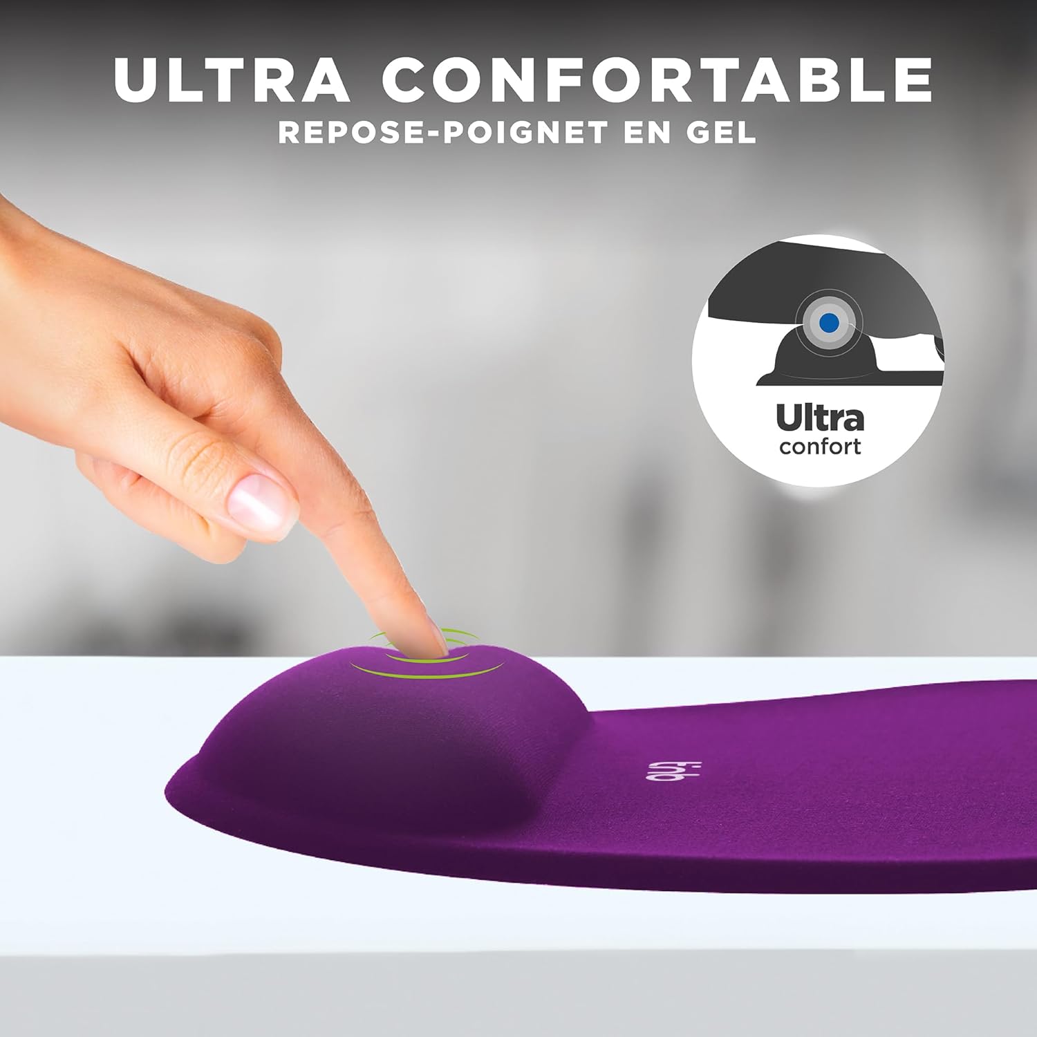 T'nB Ergonomic Mouse Mat with Gel Pad for Ball of The Hand - Violett