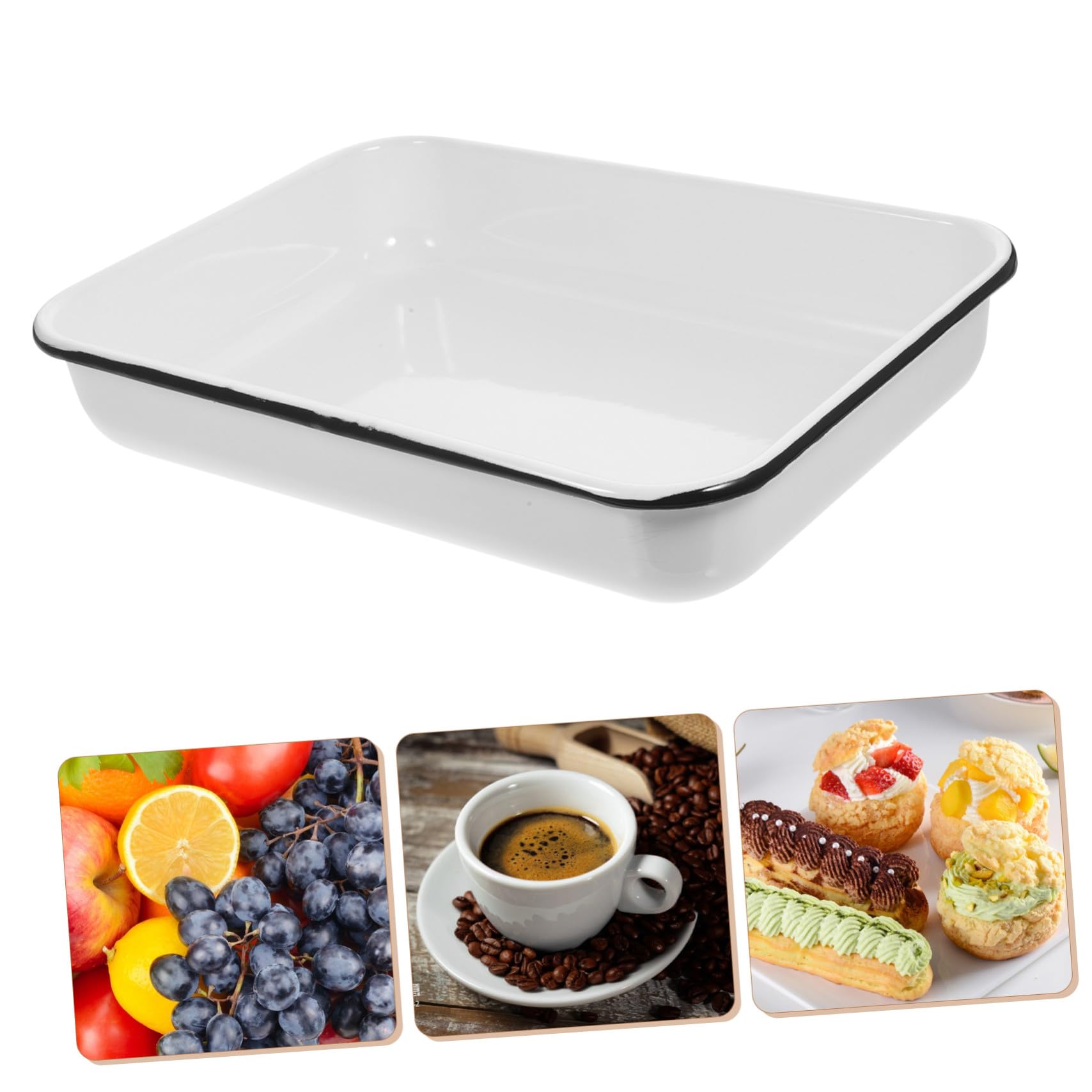 Gatuida Bandeja de Almacenamiento de Esmalte de Color Claro Antiadherente para Hornear Panqueques Excelente Conductividad Térmica Adecuado para Uso Diario y Cafeterías Color Aleatorio